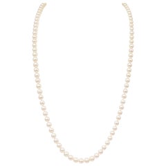 Tiffany & Co. Pearl Necklace with Platinum 'X' Clasp