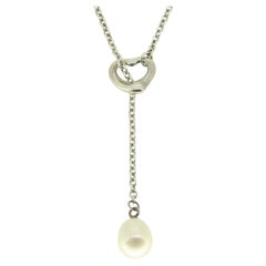 Tiffany & Co. Pearl Open Heart Lariat Necklace