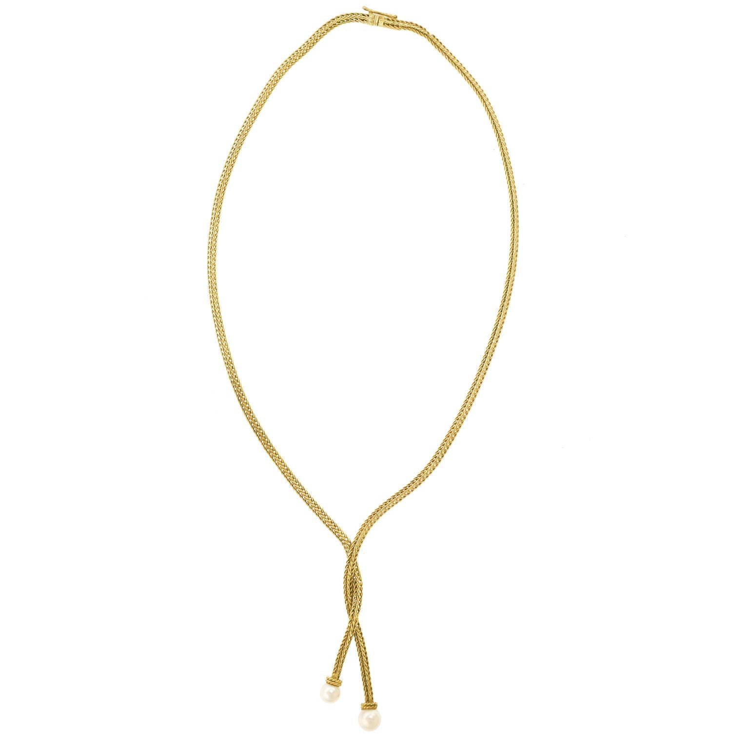 Tiffany & Co. Pearl-Set Gold Necklace 6