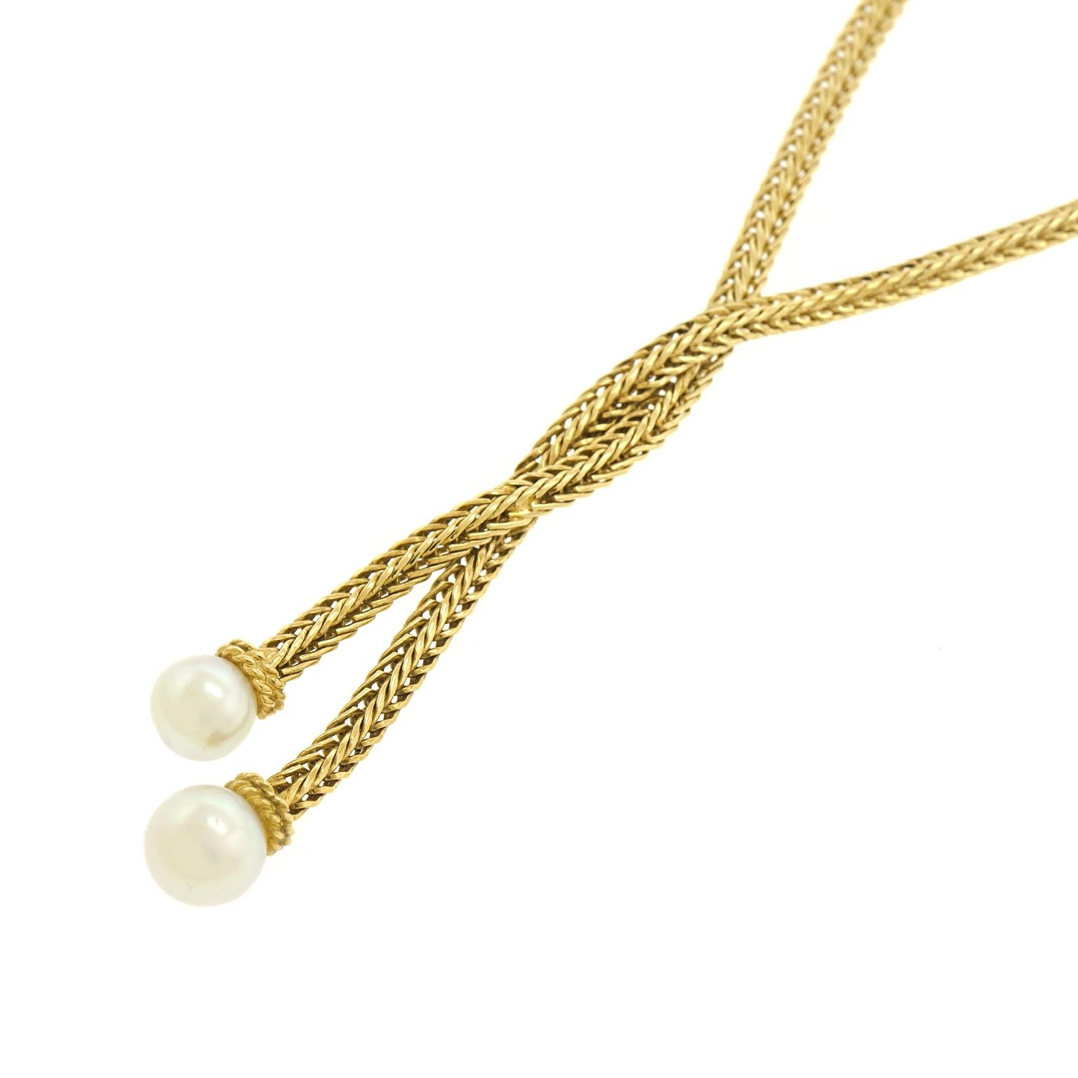 Cabochon Tiffany & Co. Pearl-Set Gold Necklace