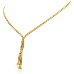 Retro Tiffany & Co. Pearl-Set Gold Necklace