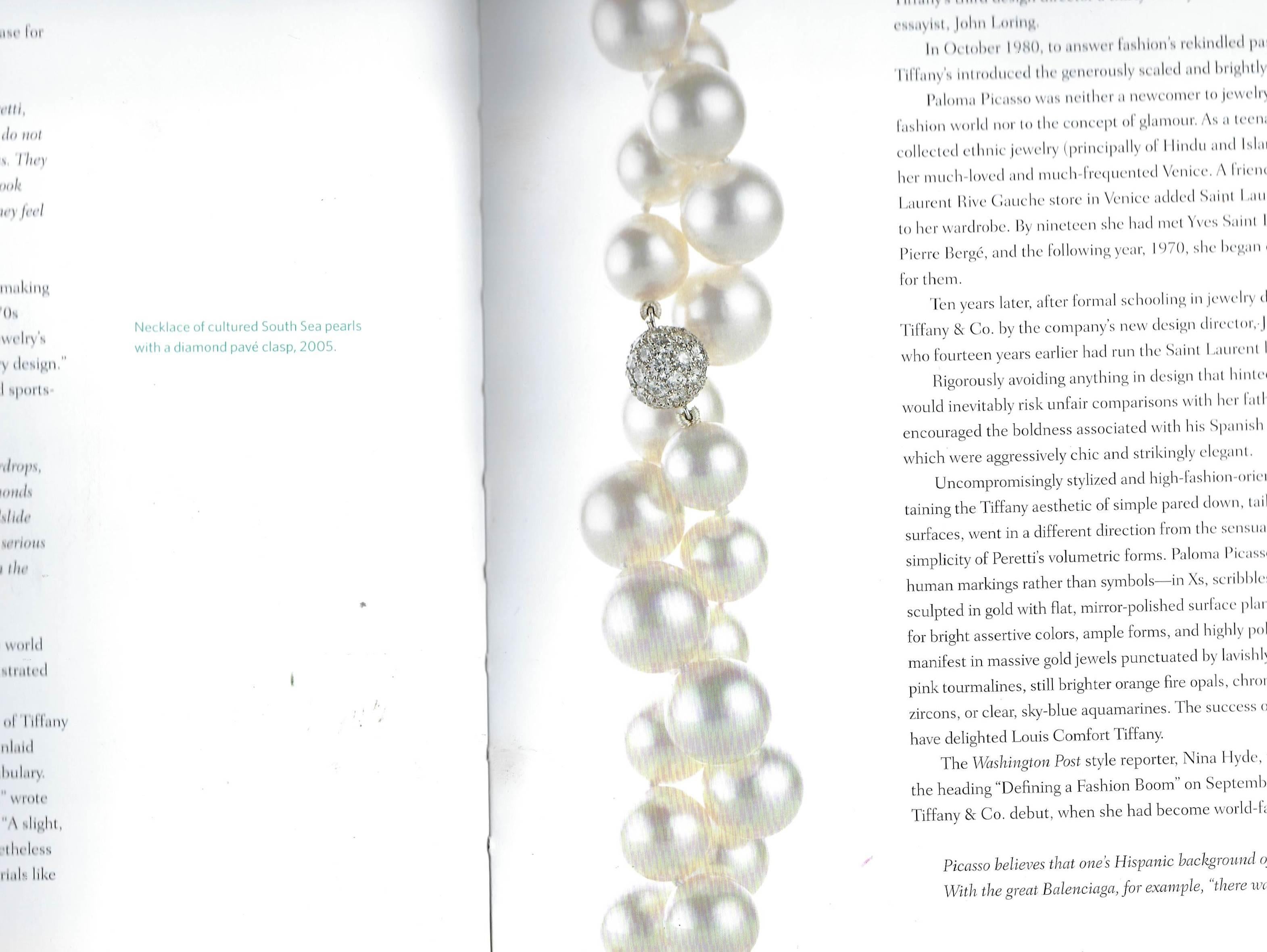 Tiffany & Co. Pearl Strand Necklace with Diamond Platinum Clasp, Opera Length 4