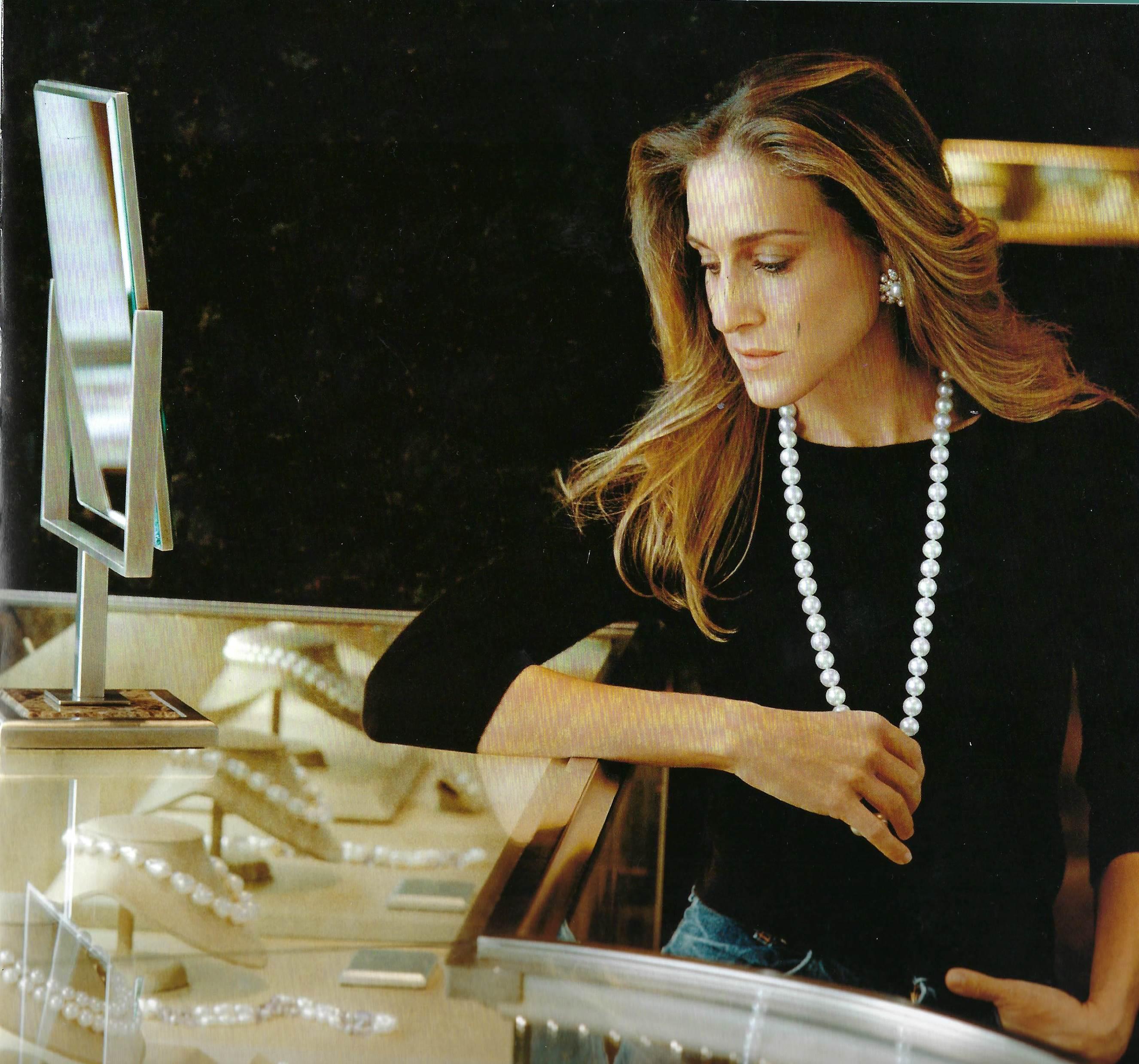 Tiffany & Co. Pearl Strand Necklace with Diamond Platinum Clasp, Opera Length 5