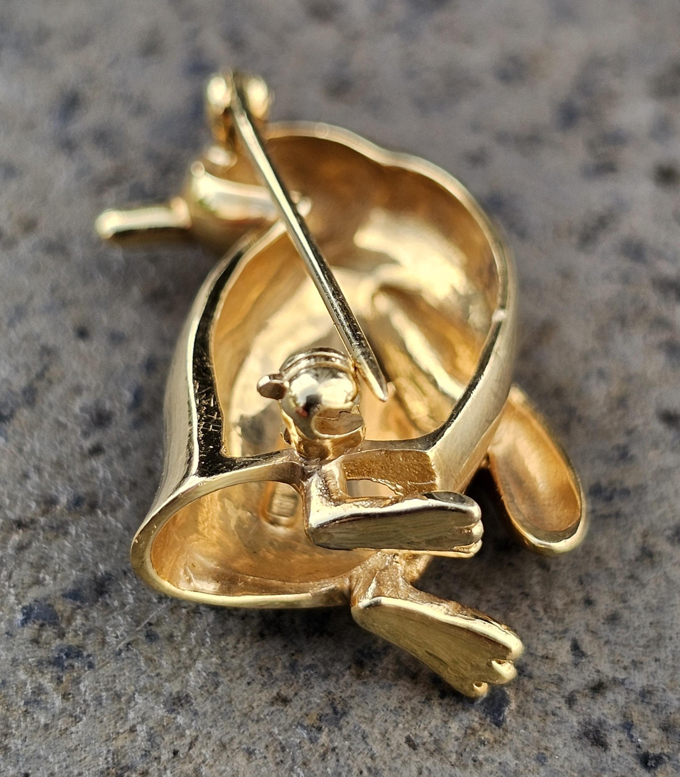 Tiffany & Co. Alfiler Broche 3D Pingüino Oro Amarillo 18k Ojo de Diamante 7,4 g 1