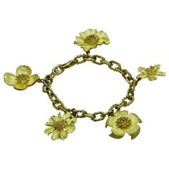Tiffany & Co. Perennial Dogwood Charms Yellow Gold Bracelet