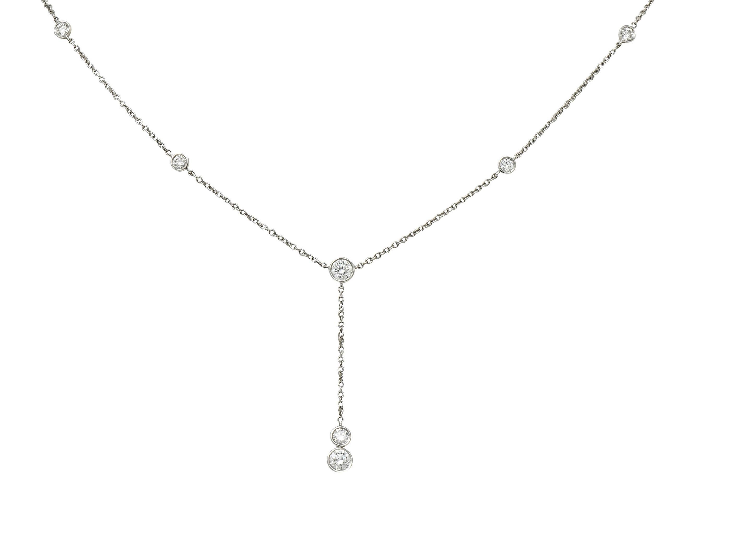 Tiffany & Co. Peretti 1.00 Carat Diamond Platinum Diamonds by The Yard Necklace 4