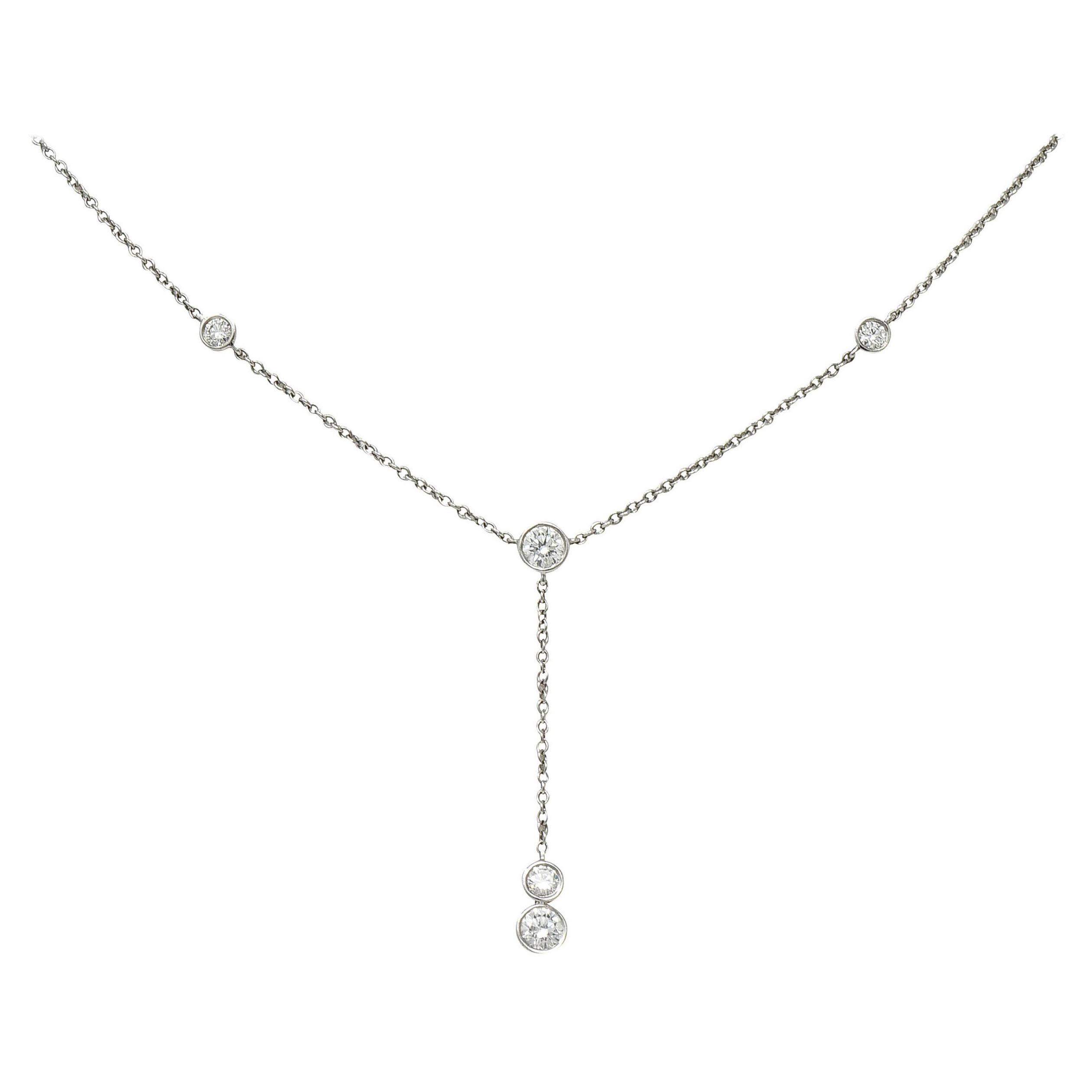 Tiffany & Co. Peretti 1.00 Carat Diamond Platinum Diamonds by The Yard Necklace