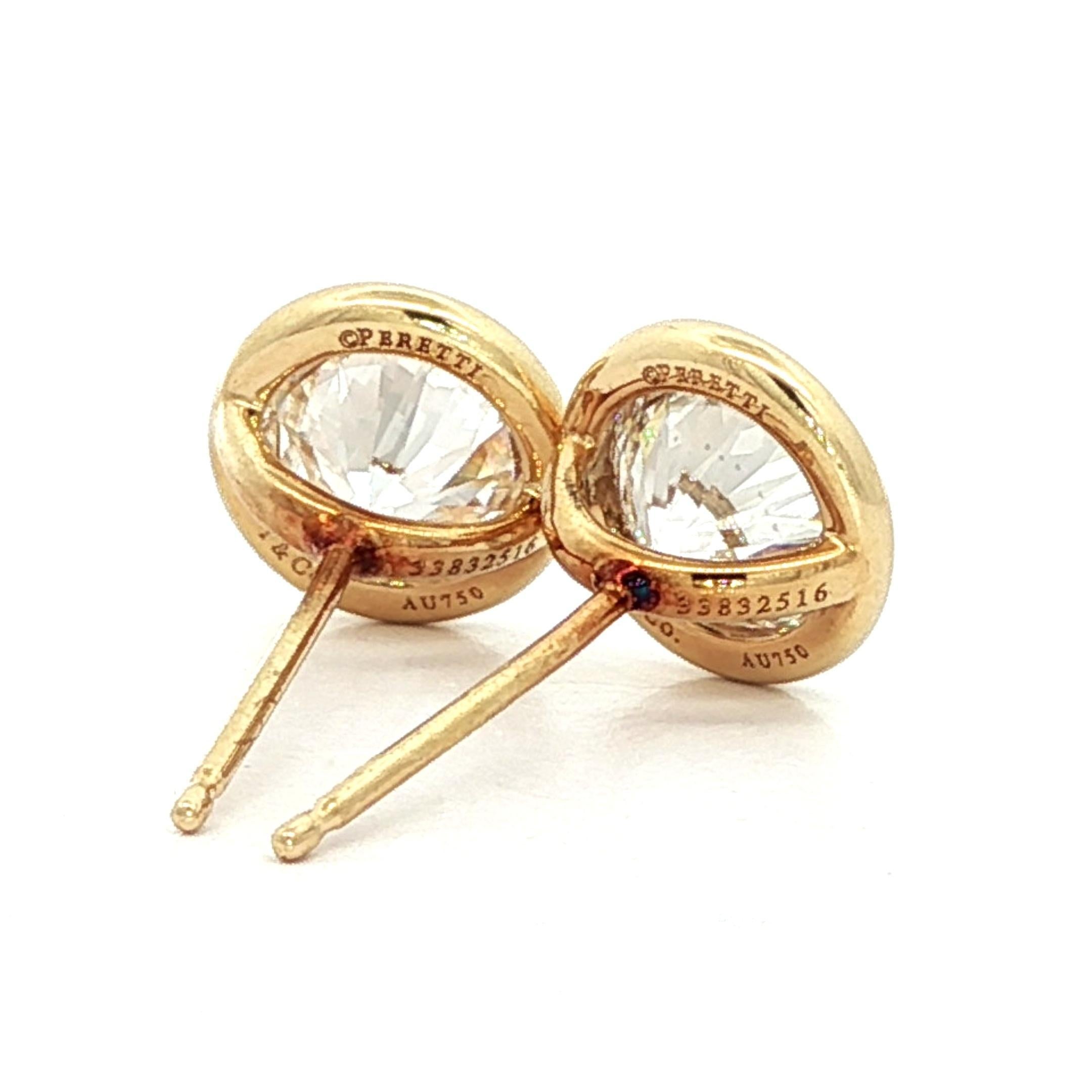 Tiffany & Co. Orecchini Peretti in oro 18 carati con diamante da 1,82 carati per metro in vendita 5