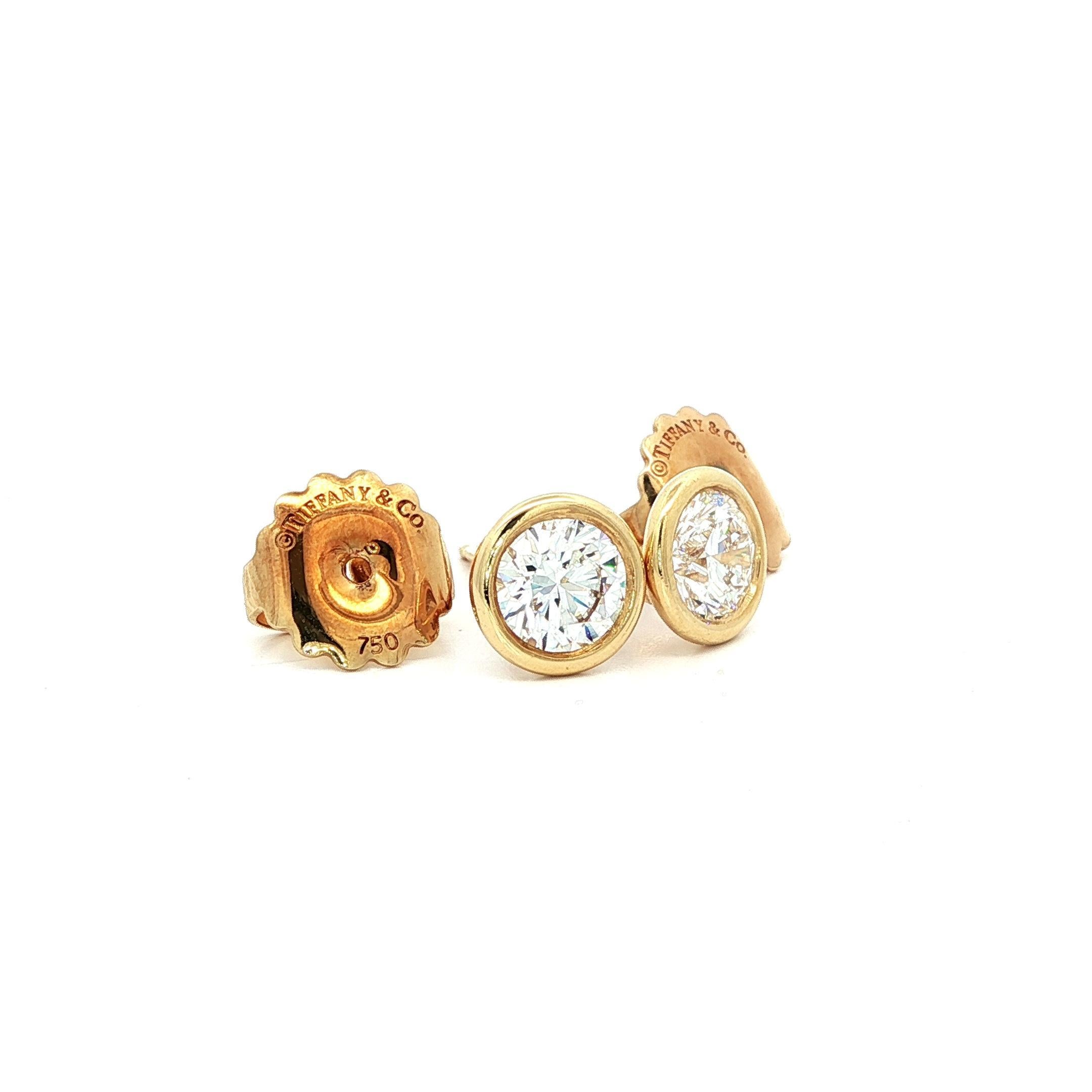 Tiffany & Co. Orecchini Peretti in oro 18 carati con diamante da 1,82 carati per metro in vendita 7