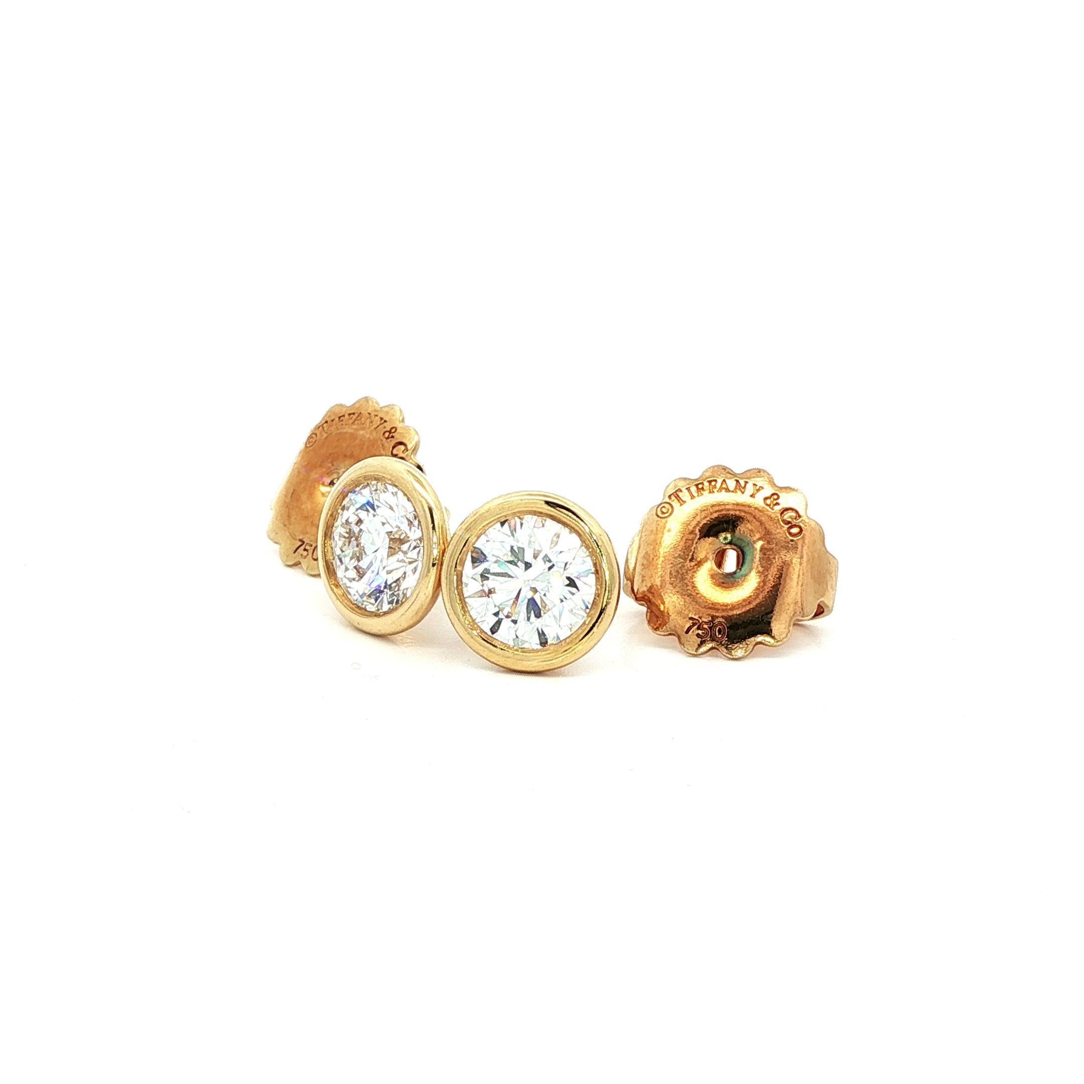 Tiffany & Co. Orecchini Peretti in oro 18 carati con diamante da 1,82 carati per metro in vendita 3