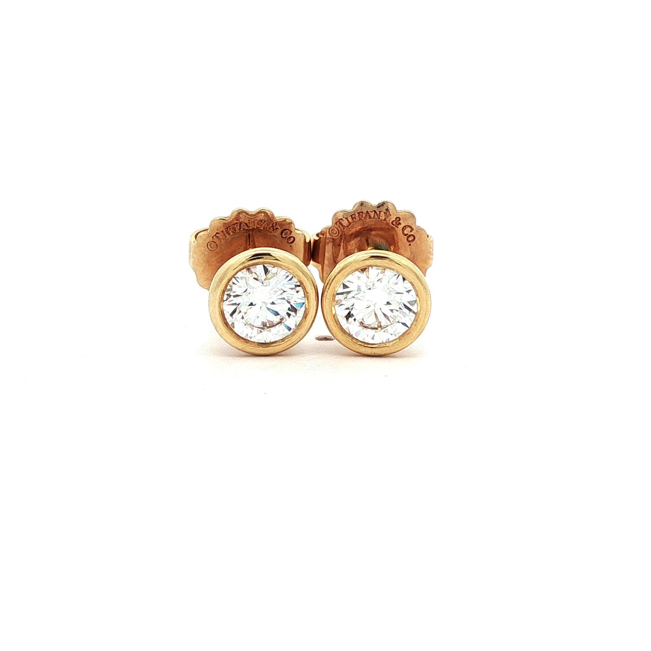 Tiffany & Co. Orecchini Peretti in oro 18 carati con diamante da 1,82 carati per metro in vendita