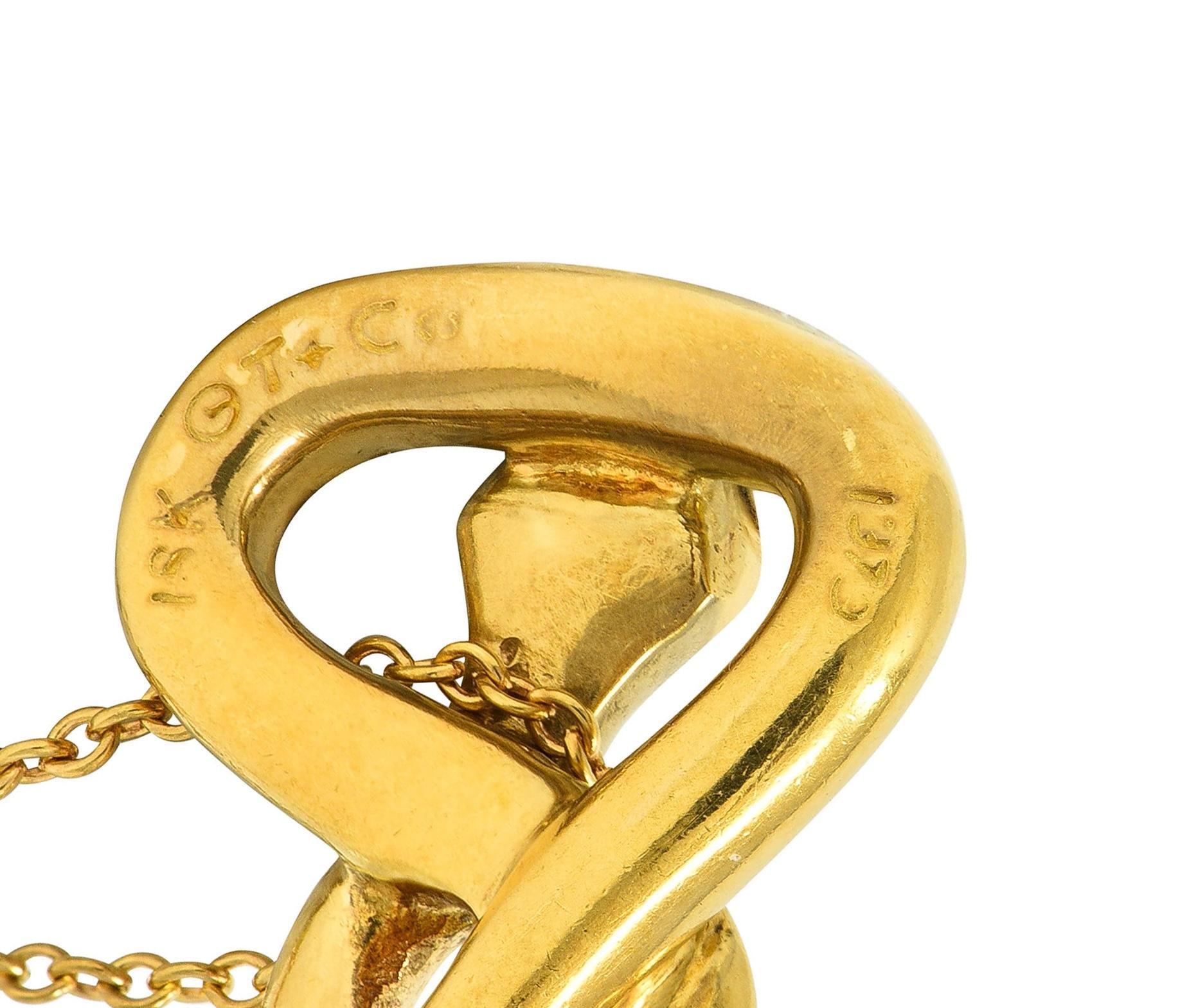 Tiffany & Co. Peretti 18K Gold Vintage Snake Chinese Zodiac Pendant Necklace 4