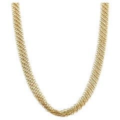 Tiffany & Co. Peretti 18k Yellow Gold 6mm Wide Mesh Chain Necklace 30" Long