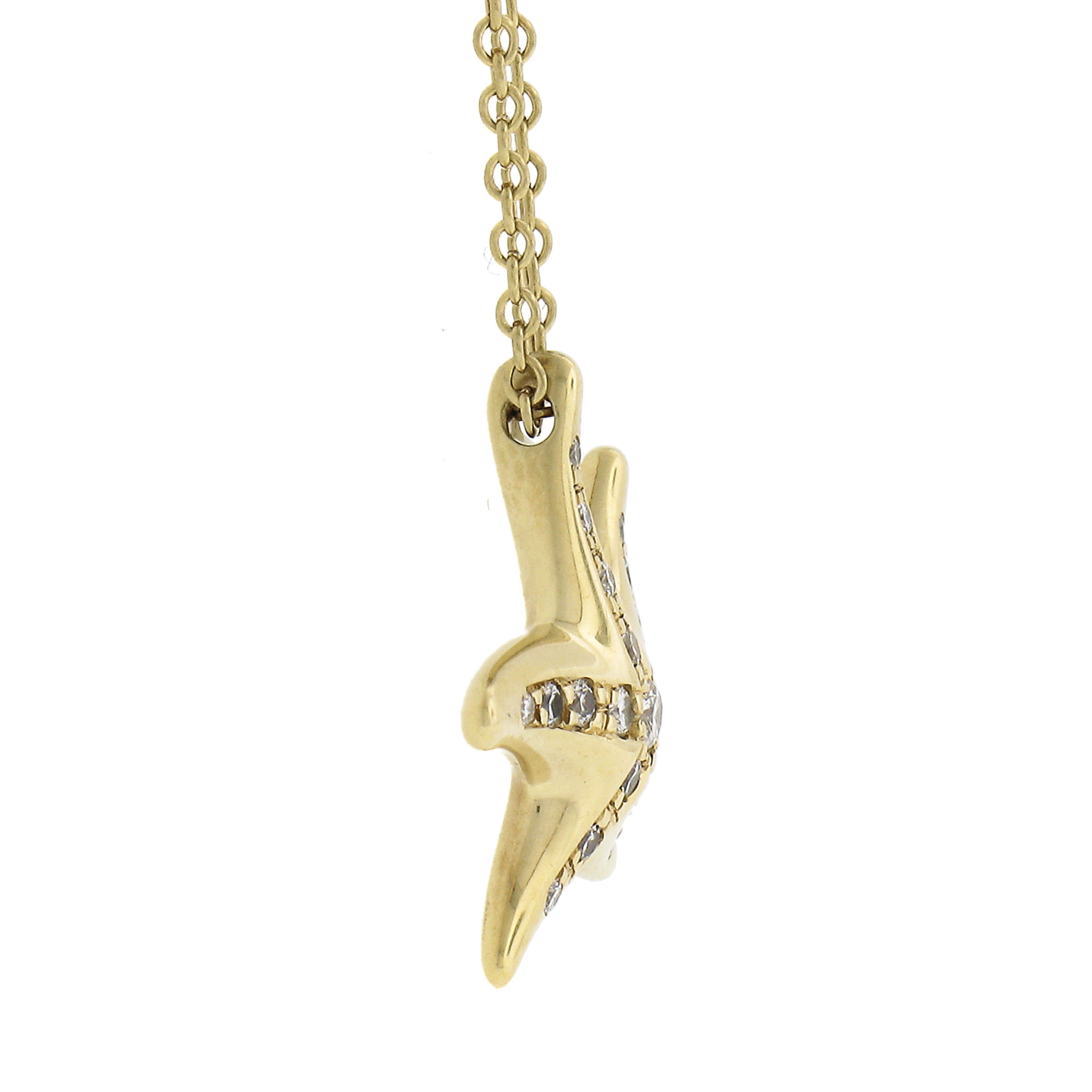 Tiffany & Co. Peretti Pendentif étoile de mer en or jaune 18 carats avec diamants de 16 pouces Excellent état - En vente à Montclair, NJ