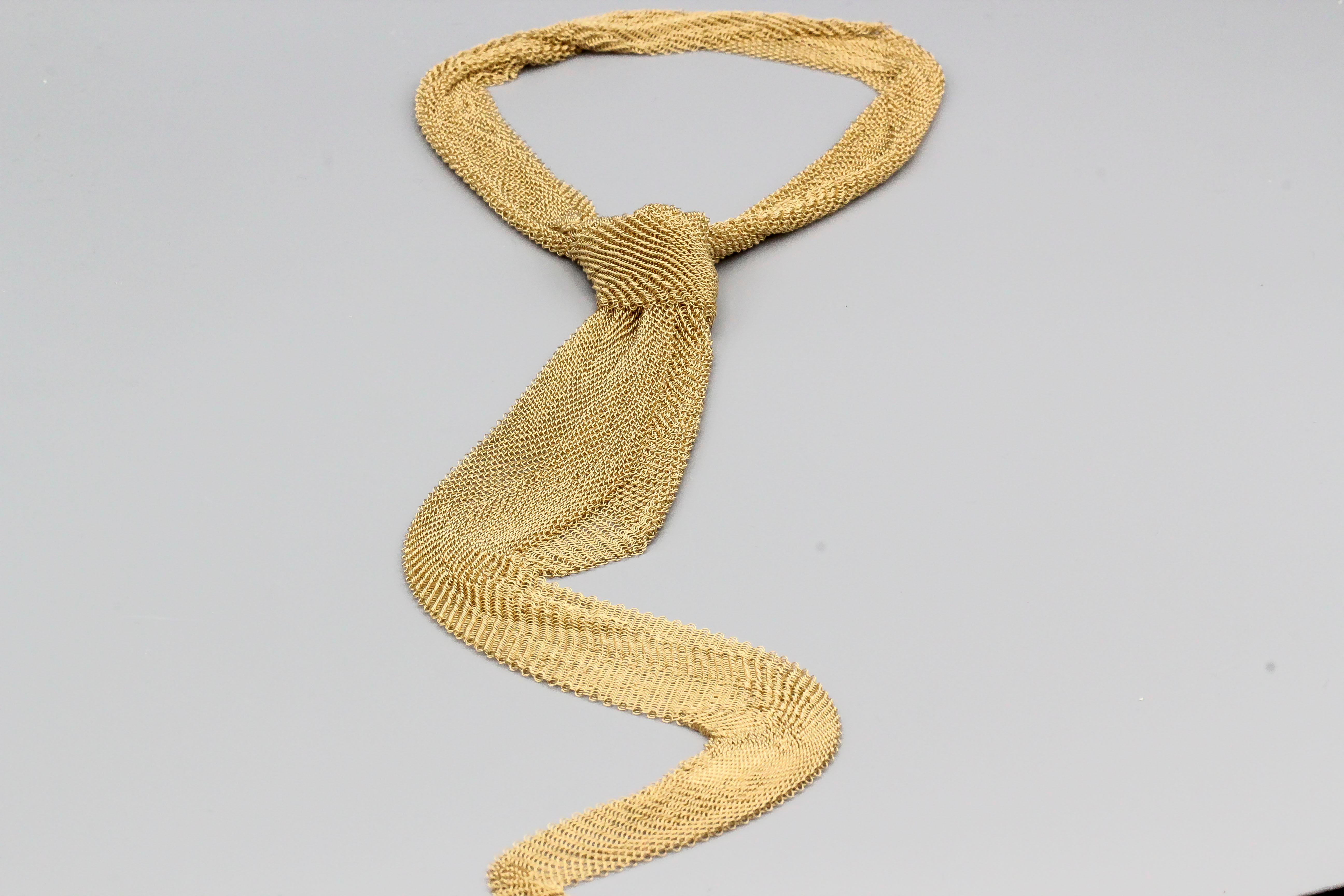 Women's Tiffany & Co. Peretti 18 Karat Yellow Gold Mesh Scarf Necklace