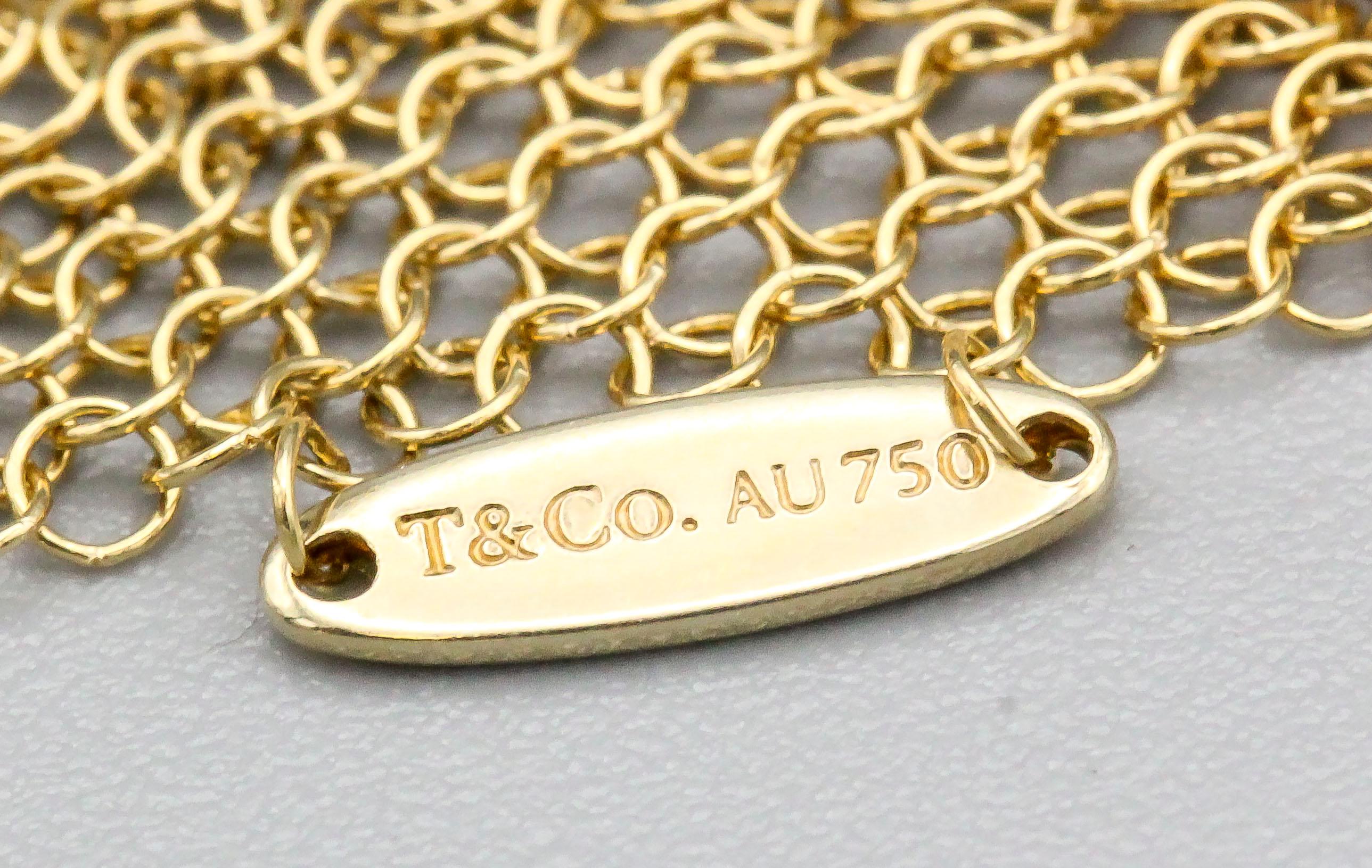 Tiffany & Co. Peretti 18 Karat Yellow Gold Mesh Scarf Necklace 2
