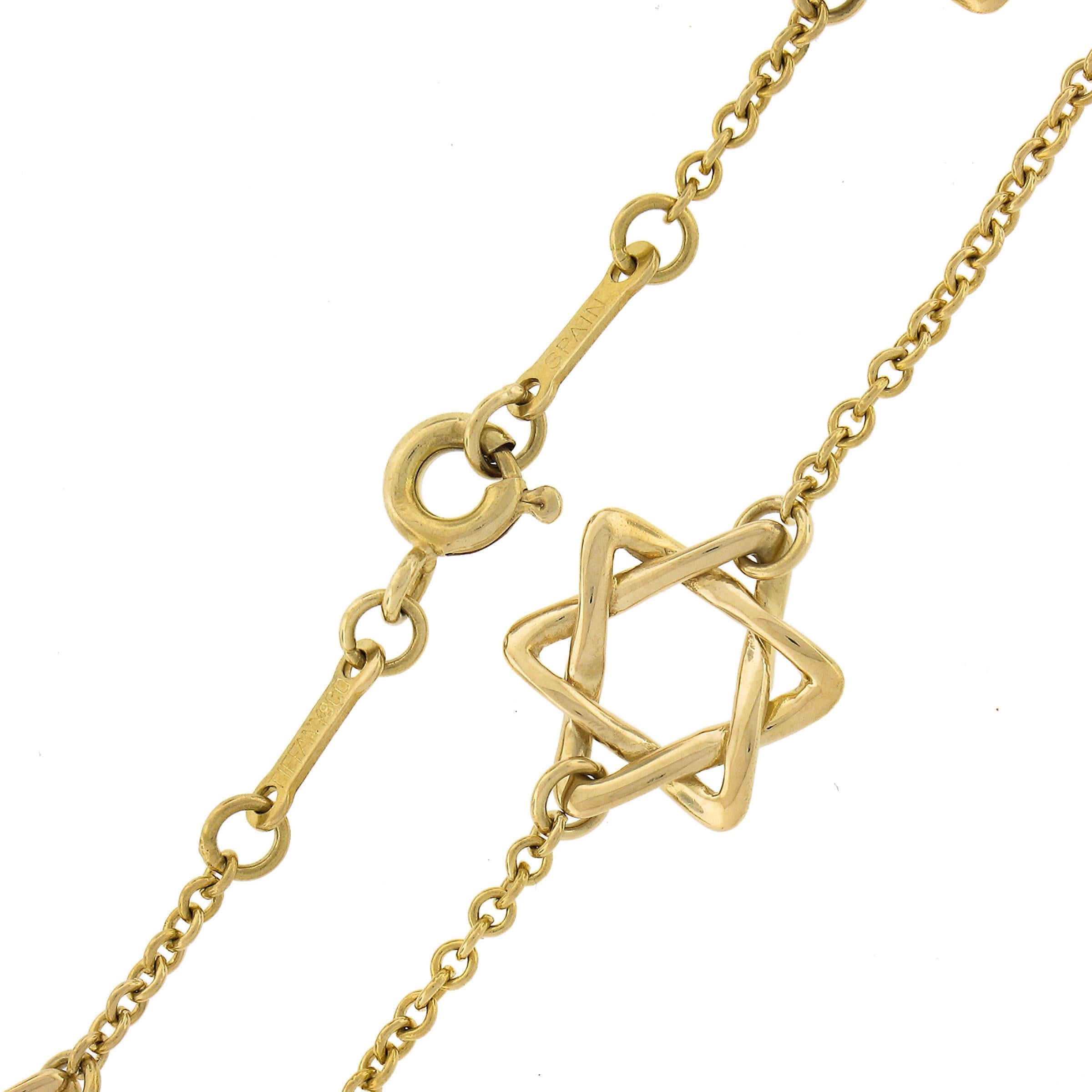 Tiffany & Co. Peretti 18K Yellow Gold Open Work Star of David Station Bracelet 1