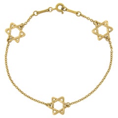 Tiffany & Co. Peretti 18K Yellow Gold Open Work Star of David Station Bracelet