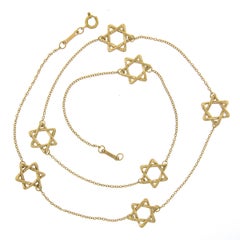 Tiffany & Co. Peretti 18K Yellow Gold Open Work Star of David Station Link Chain