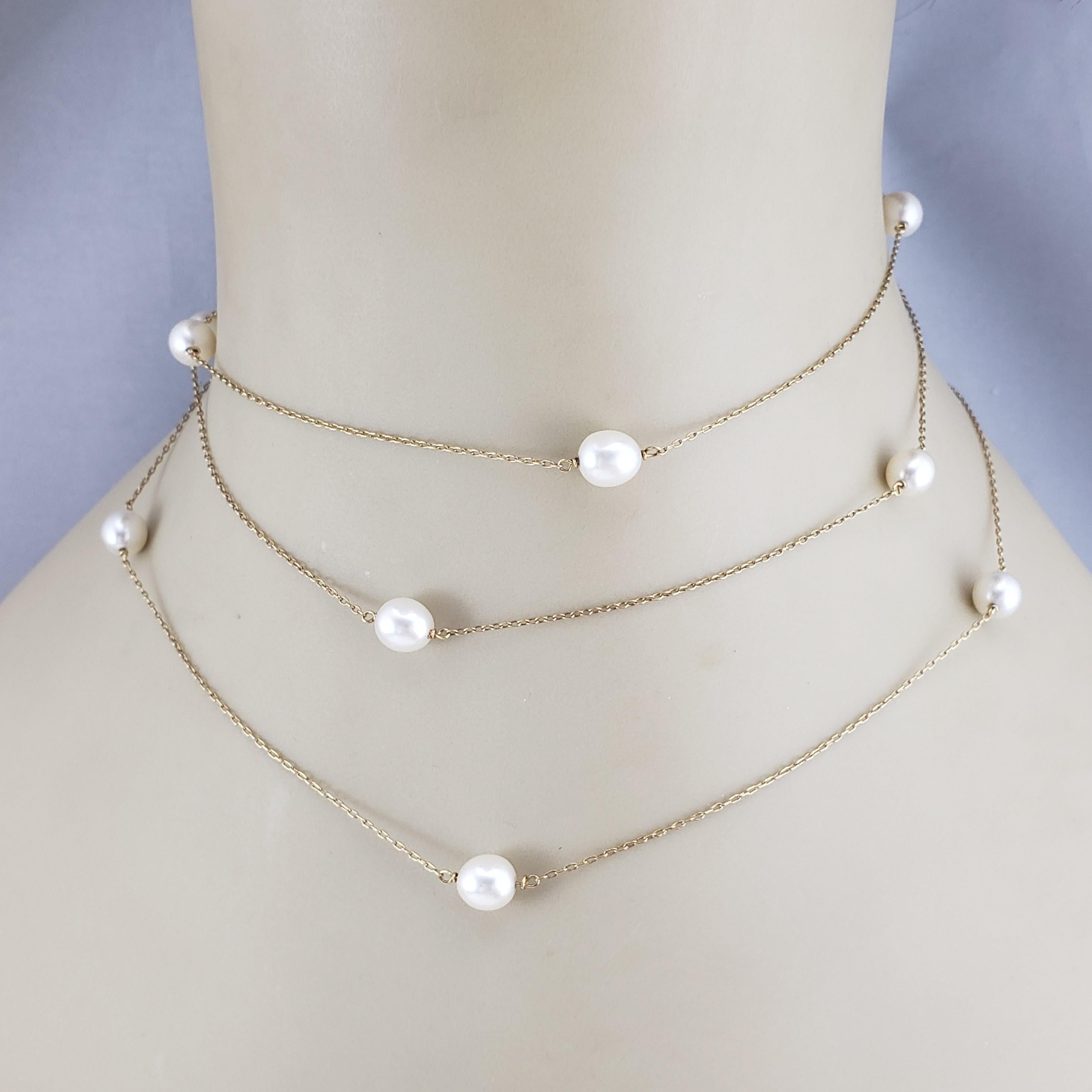 Tiffany & Co. Peretti 18K Yellow Gold Pearls by the Yard Necklace 45