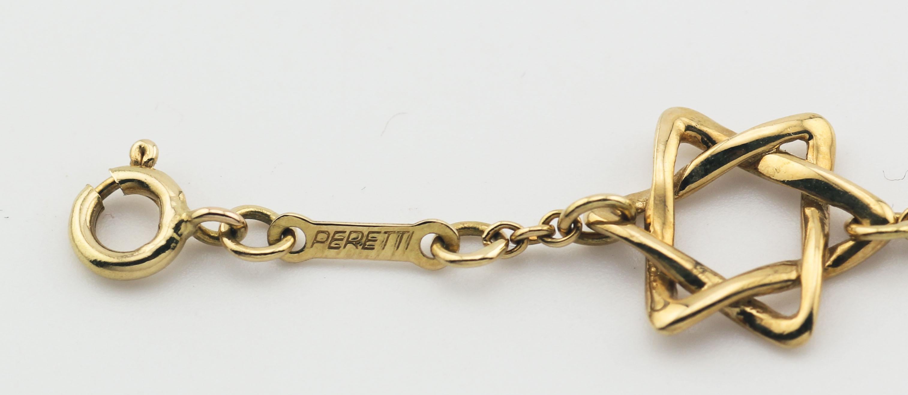 Women's or Men's Tiffany & Co. Peretti 18K Yellow Gold Star of David Bracelet