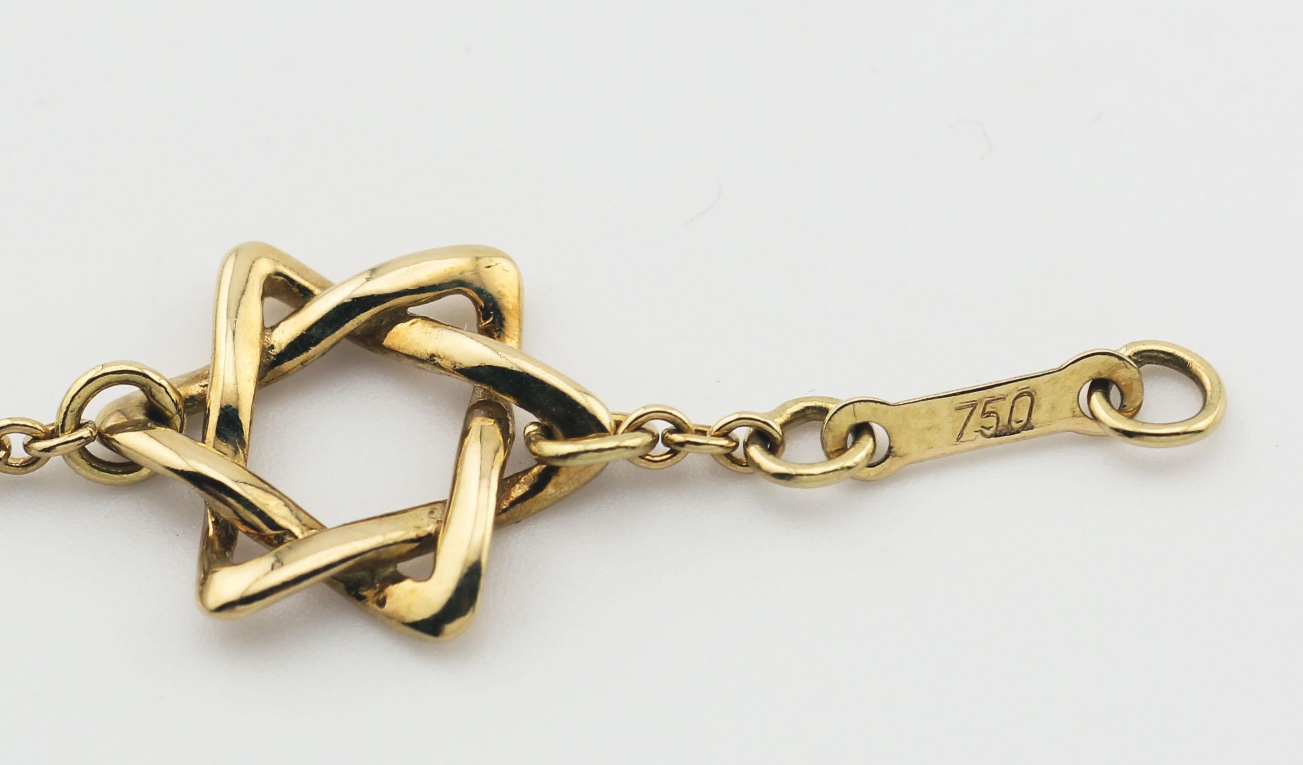 Tiffany & Co. Peretti 18K Yellow Gold Star of David Bracelet 1