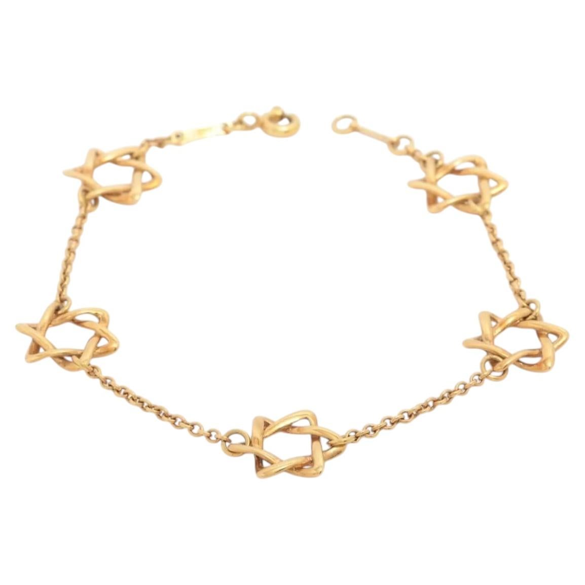 Tiffany & Co. Peretti 18K Yellow Gold Star of David Bracelet