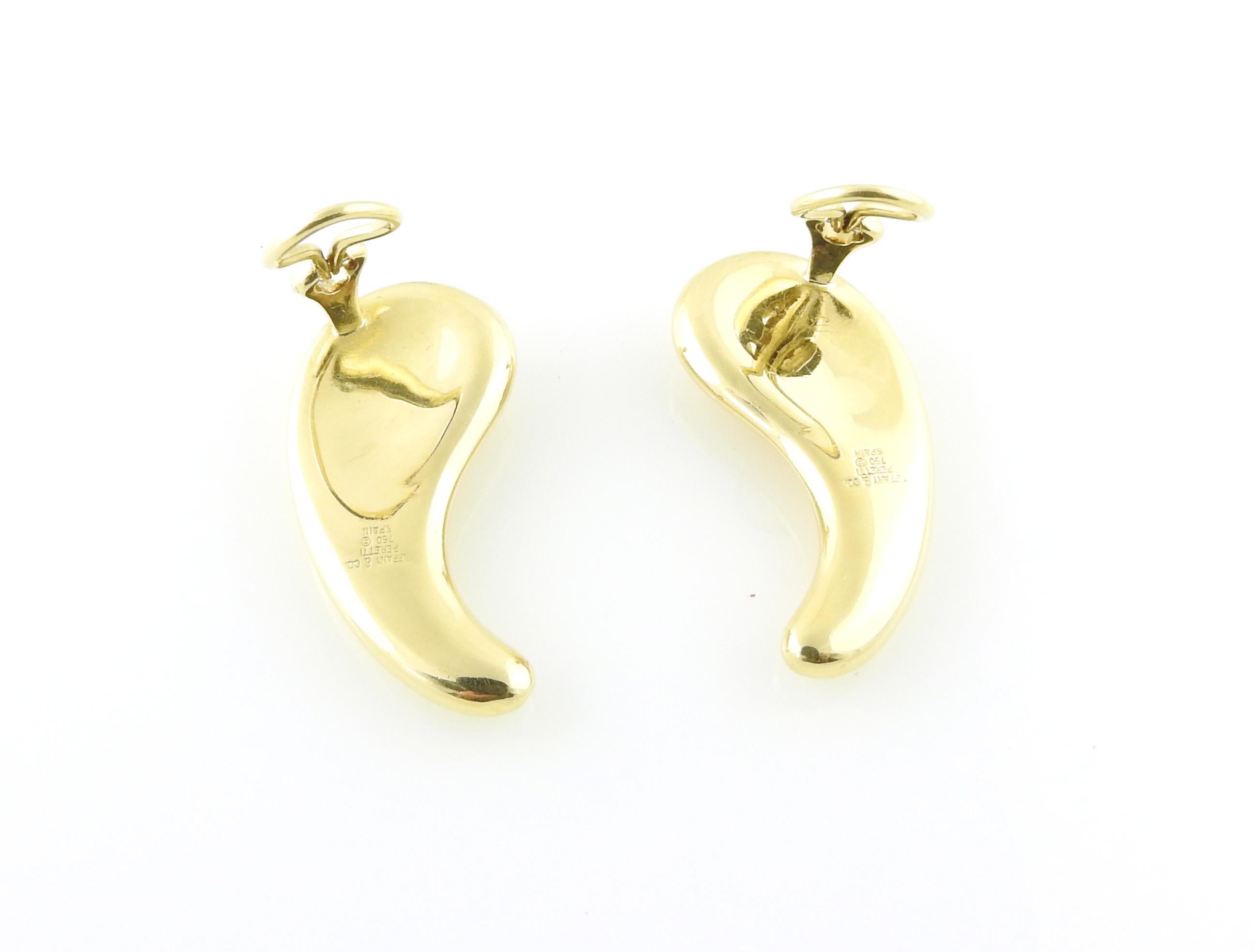Tiffany & Co. Peretti 18K Gelbgold X Große Bohnen-Ohrringe Clip auf Damen im Angebot