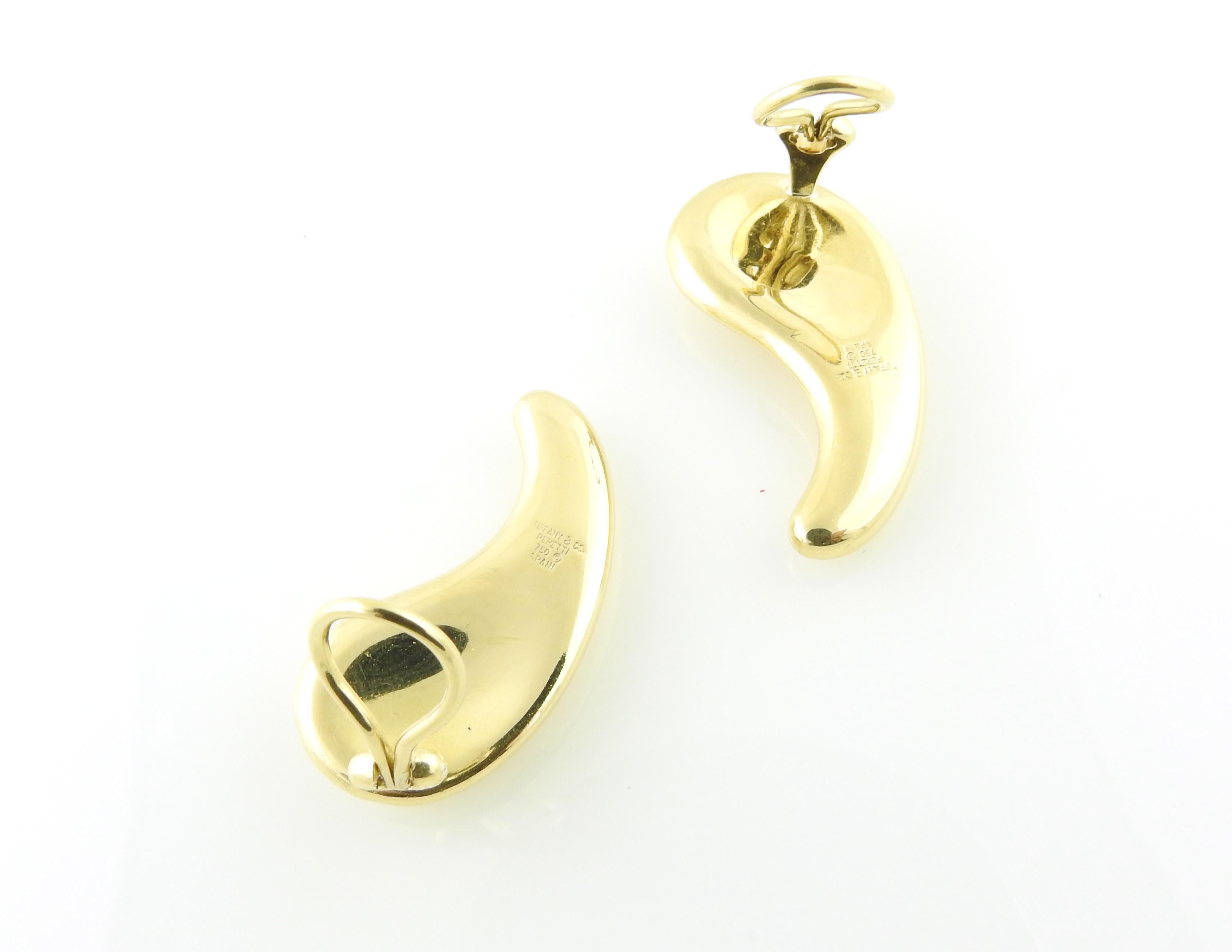 Tiffany & Co. Peretti 18K Gelbgold X Große Bohnen-Ohrringe Clip auf im Angebot 1