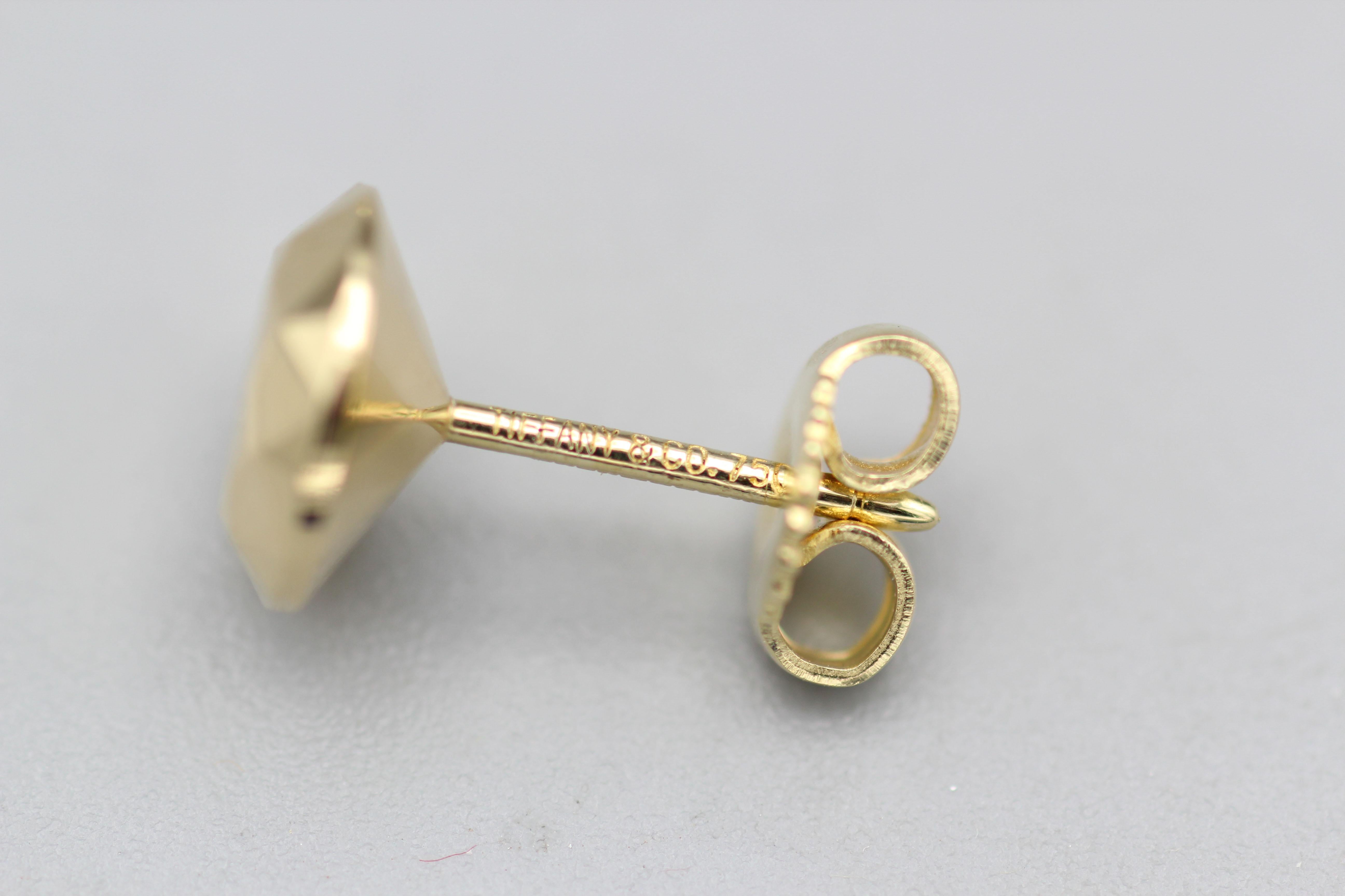 Tiffany & Co. Peretti Ohrstecker aus 18 Karat Facettiertem Gold mit 2 Karat Damen