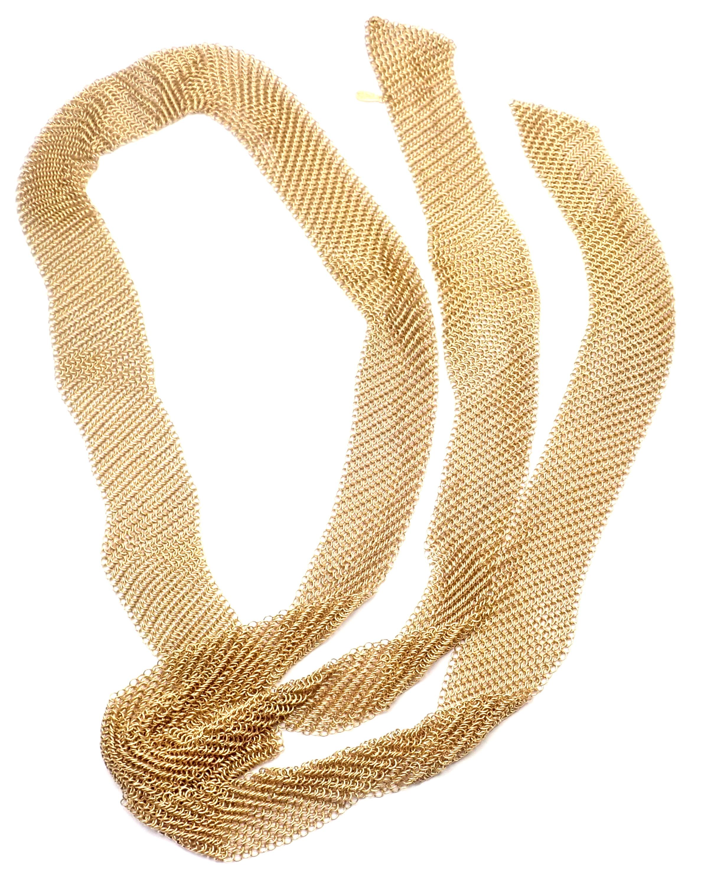 tiffany gold mesh scarf necklace