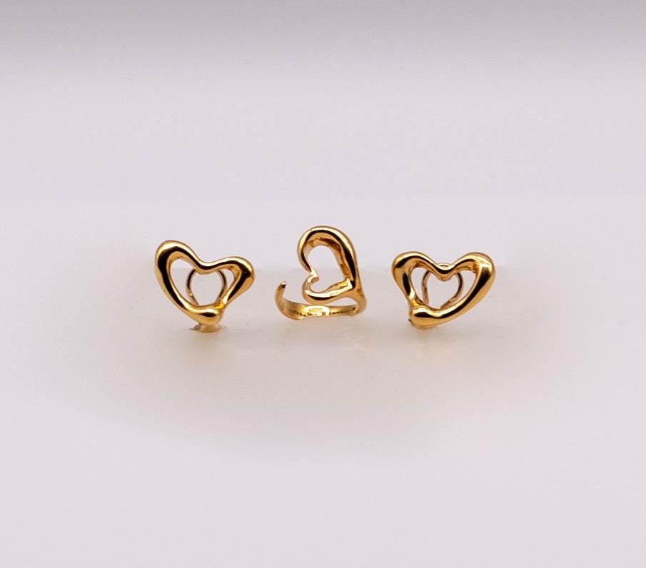 Tiffany & Co. Peretti Abstract Heart Ring and Earring Suite For Sale 1