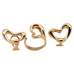 Tiffany & Co. Peretti Abstract Heart Ring and Earring Suite