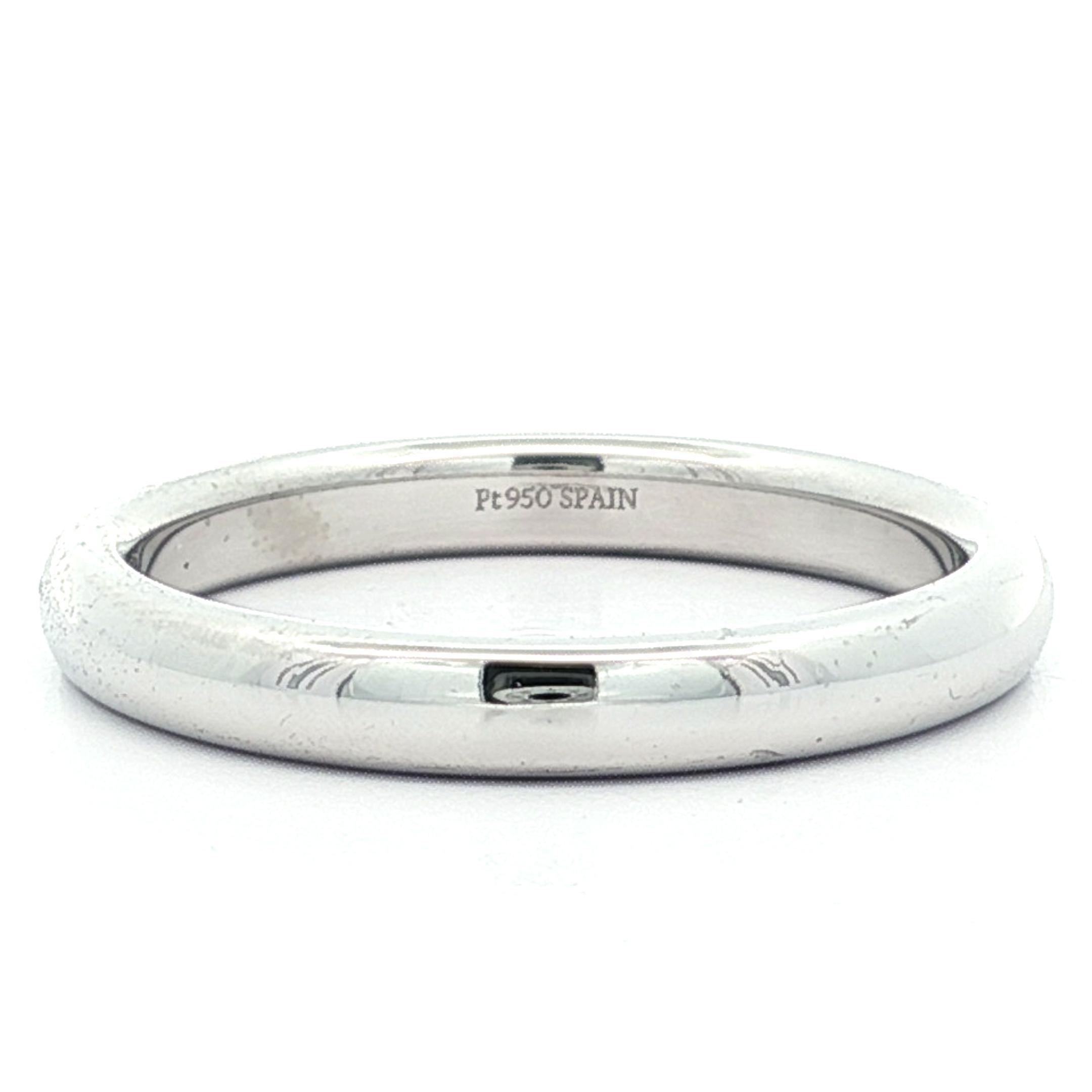 Tiffany & Co. Anillo de boda Peretti Classic de platino de 2,75 mm con caja original en Bueno estado para la venta en Montclair, NJ