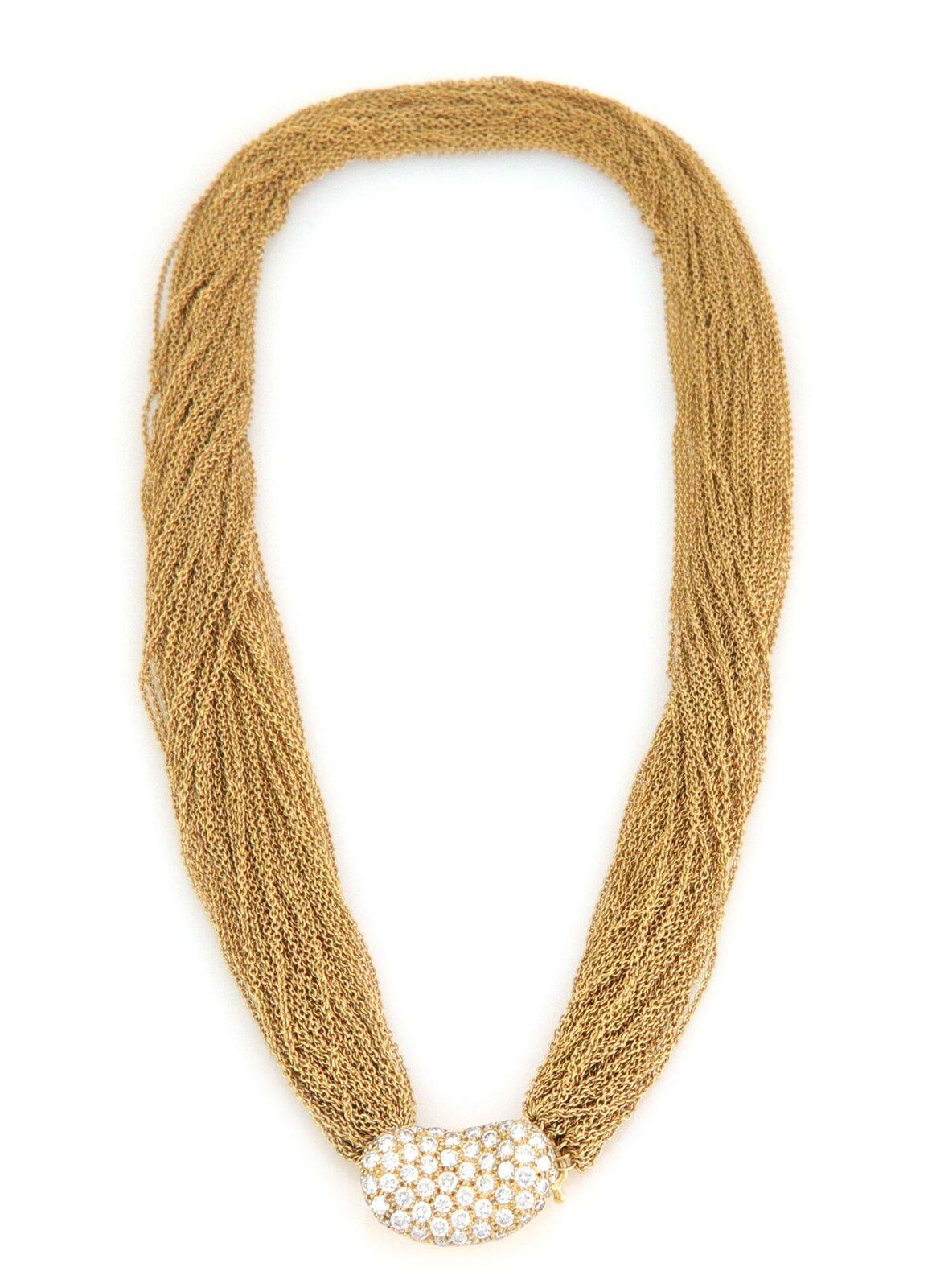 Tiffany & Co. Peretti Diamant 18k Gold Bohne Anhänger Multi Kette Halsband Halskette (Moderne)