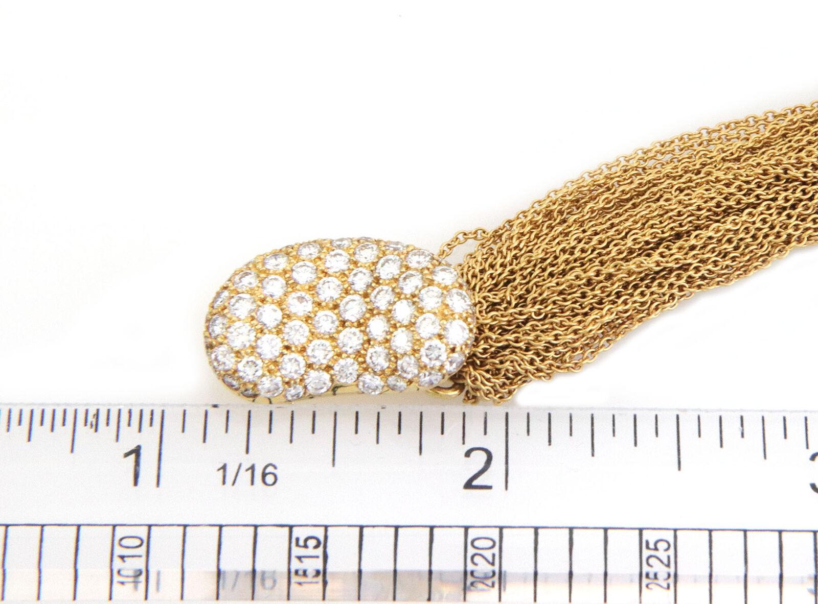 Tiffany & Co. Peretti Diamant 18k Gold Bohne Anhänger Multi Kette Halsband Halskette 1