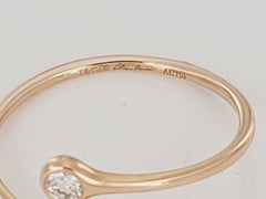 Tiffany & Co Peretti diamond 18k Rose Gold hoop bypass band ring