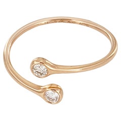 Tiffany & Co Peretti diamond 18k Rose Gold hoop bypass band ring