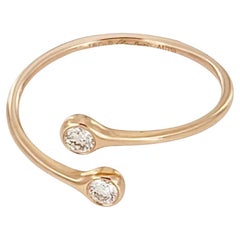 Tiffany & Co Peretti Diamond 18k Rose Gold hoop bypass band ring