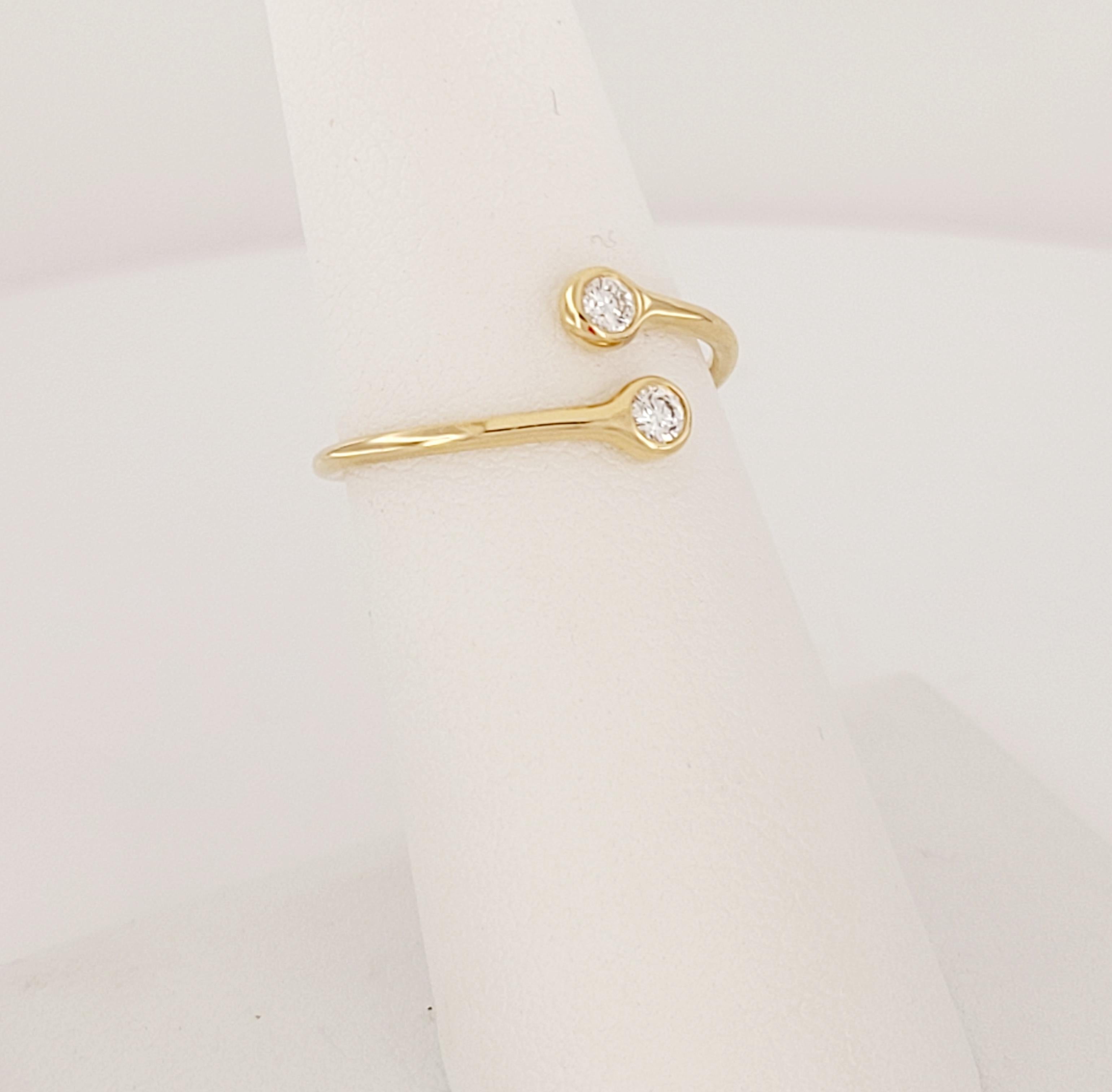 Tiffany & co peretti diamond 18k yellow gold hoop bypass band ring In New Condition For Sale In New York, NY