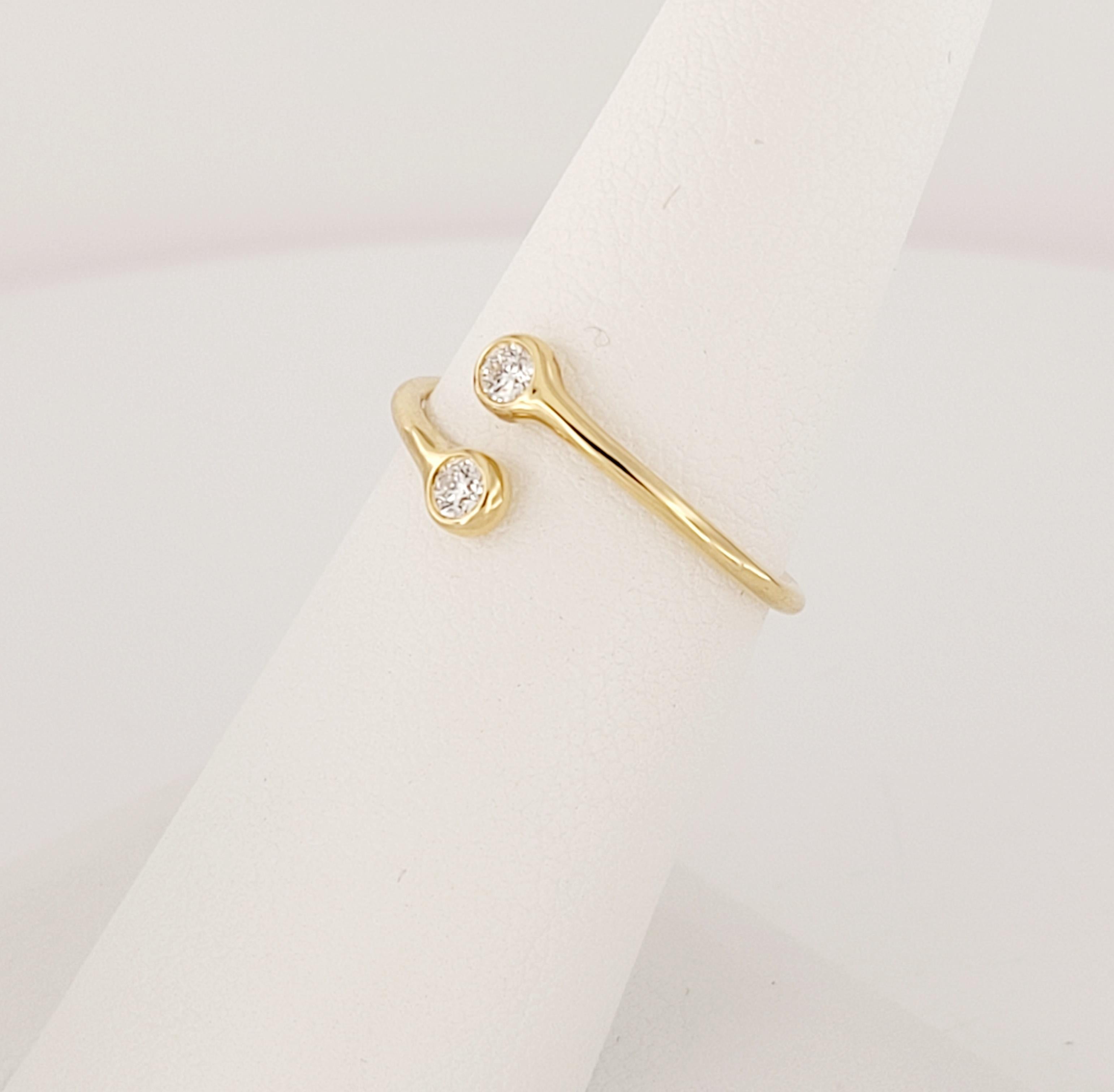 Tiffany & co, bague anneau bypass peretti en or jaune 18 carats avec diamants Pour femmes en vente