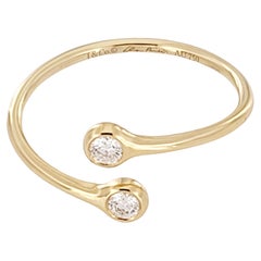Tiffany & co, bague anneau bypass peretti en or jaune 18 carats avec diamants
