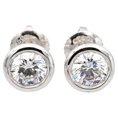 Tiffany & Co. Peretti Diamond-by-the-Yard Bezel Set 1.20cts. Total Stud Earrings