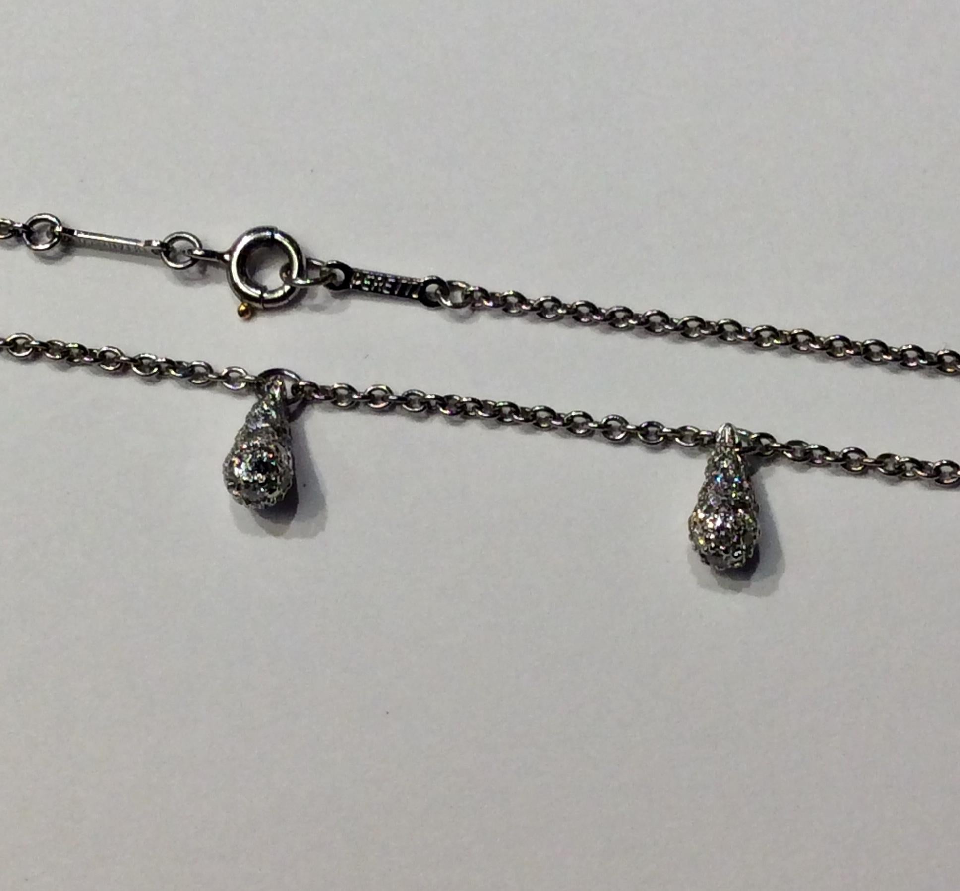 Tiffany & Co. Peretti Diamond Platinum Necklace In Excellent Condition In New York, NY