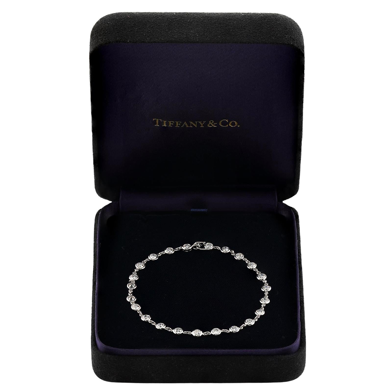 Brilliant Cut TIFFANY & CO. Peretti Diamonds by the Yard Platinum Diamond Bracelet For Sale