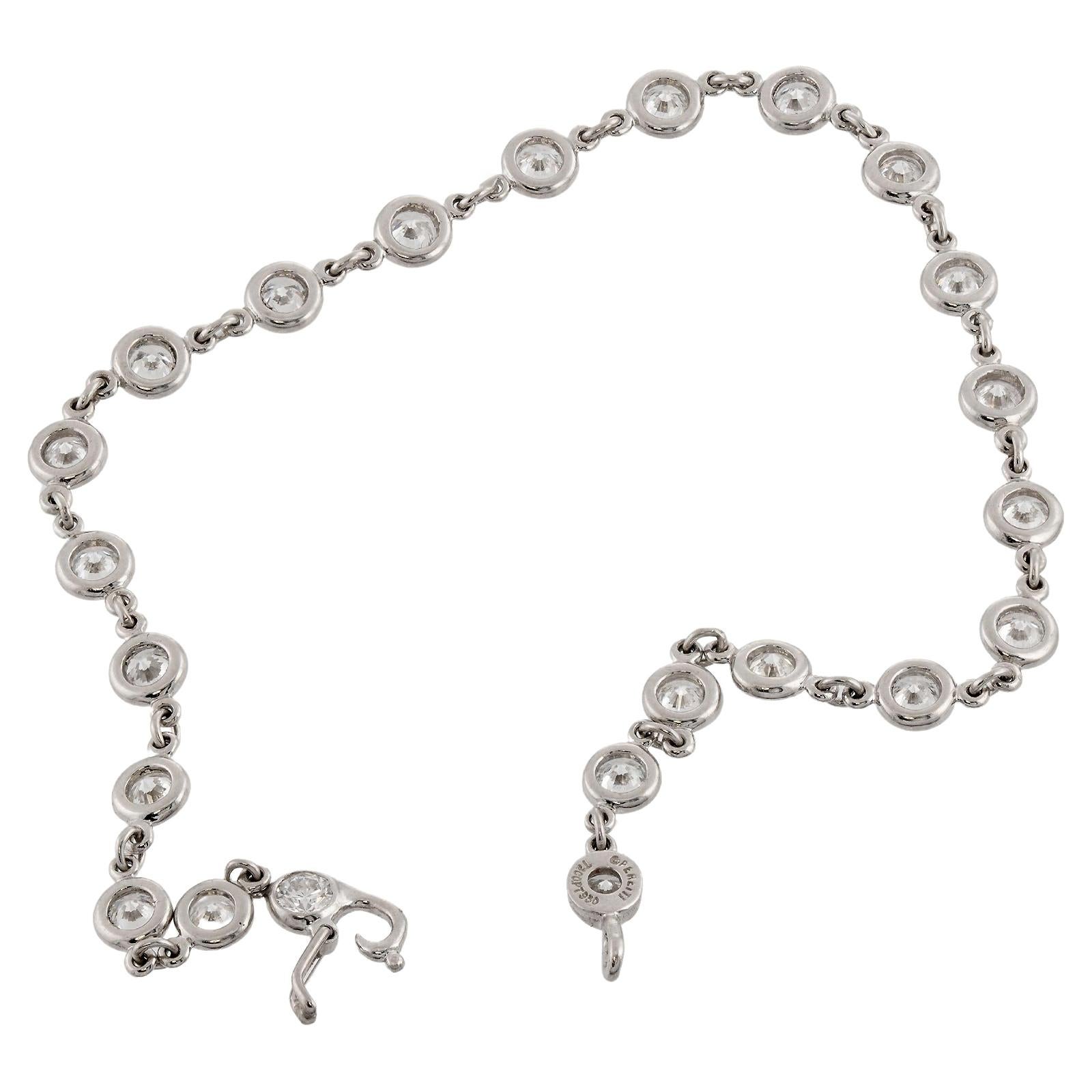 TIFFANY & CO. Peretti Diamonds by the Yard Bracelet en platine en vente 2