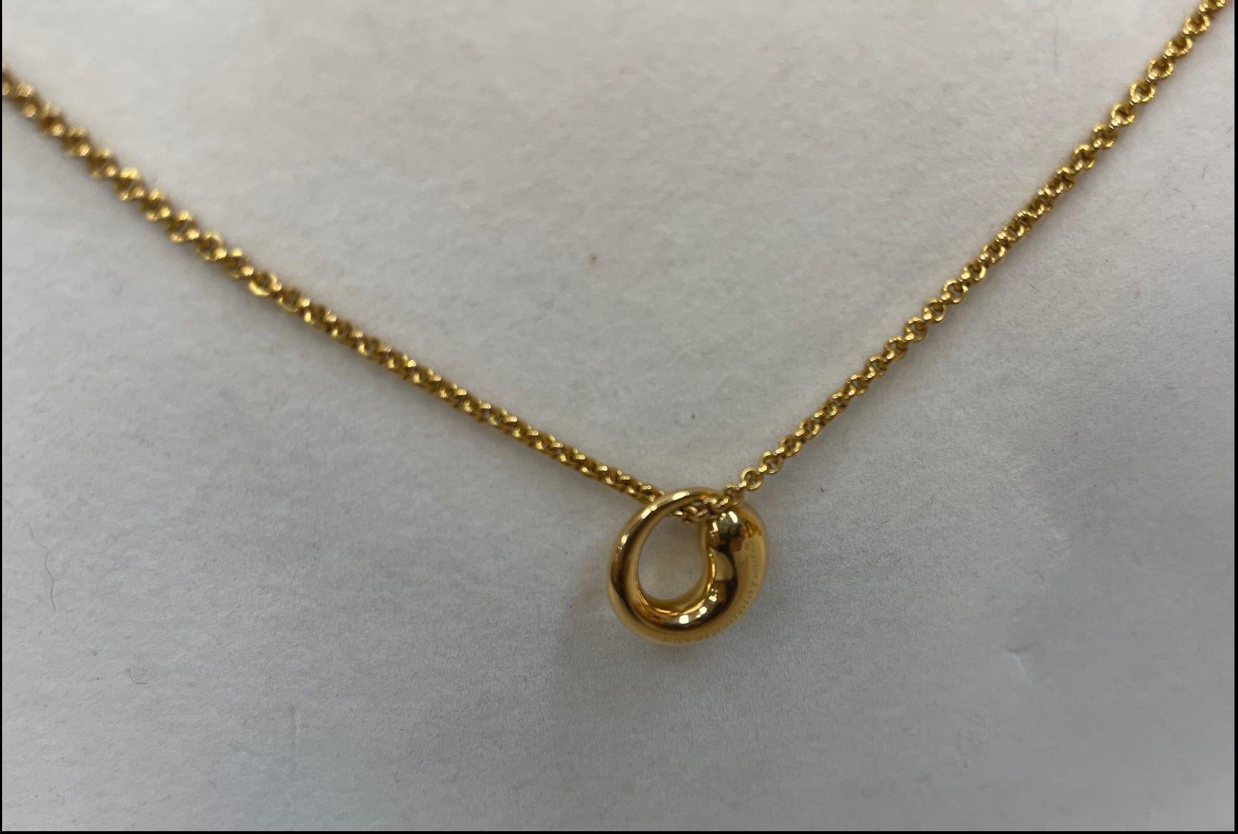 Iconic 'Eternal Circle' 18K Gold Elsa Peretti for Tiffany & Co. Necklace, includes 17.5