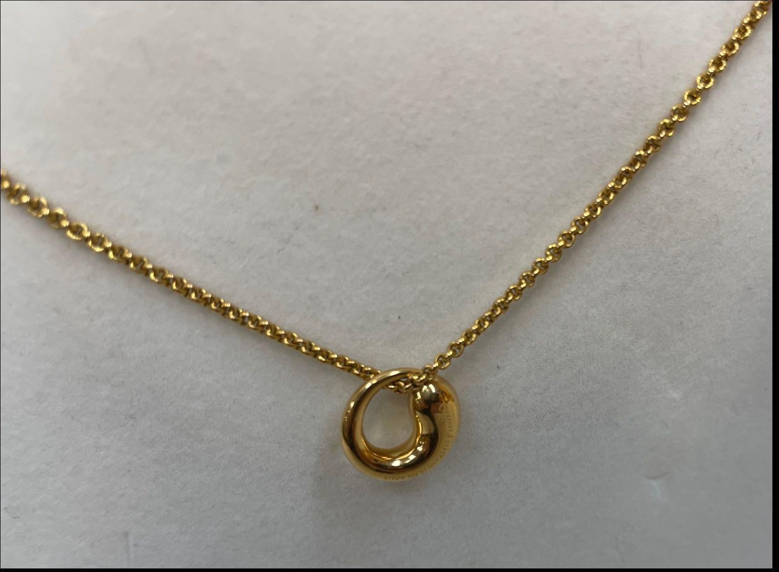 Tiffany & Co. Peretti Eternal Circle Gold Pendant Necklace Estate Fine Jewelry 2