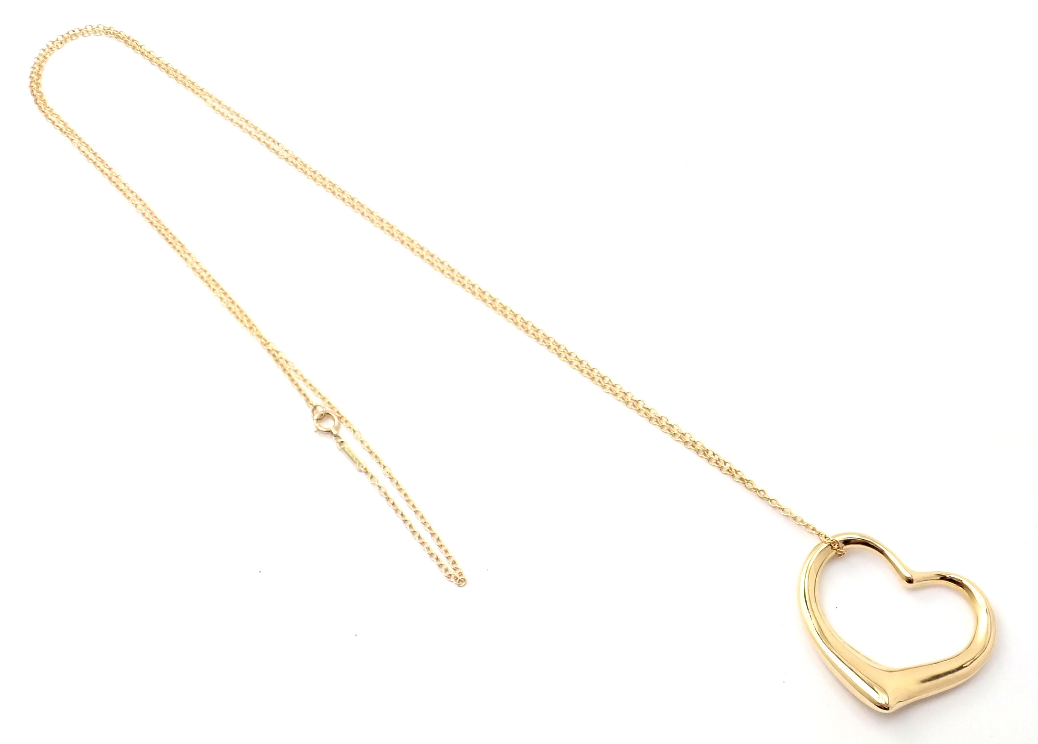 Tiffany & Co. Peretti Extra große Halskette mit durchbrochenem Herz-Anhänger aus Gelbgold im Angebot 7