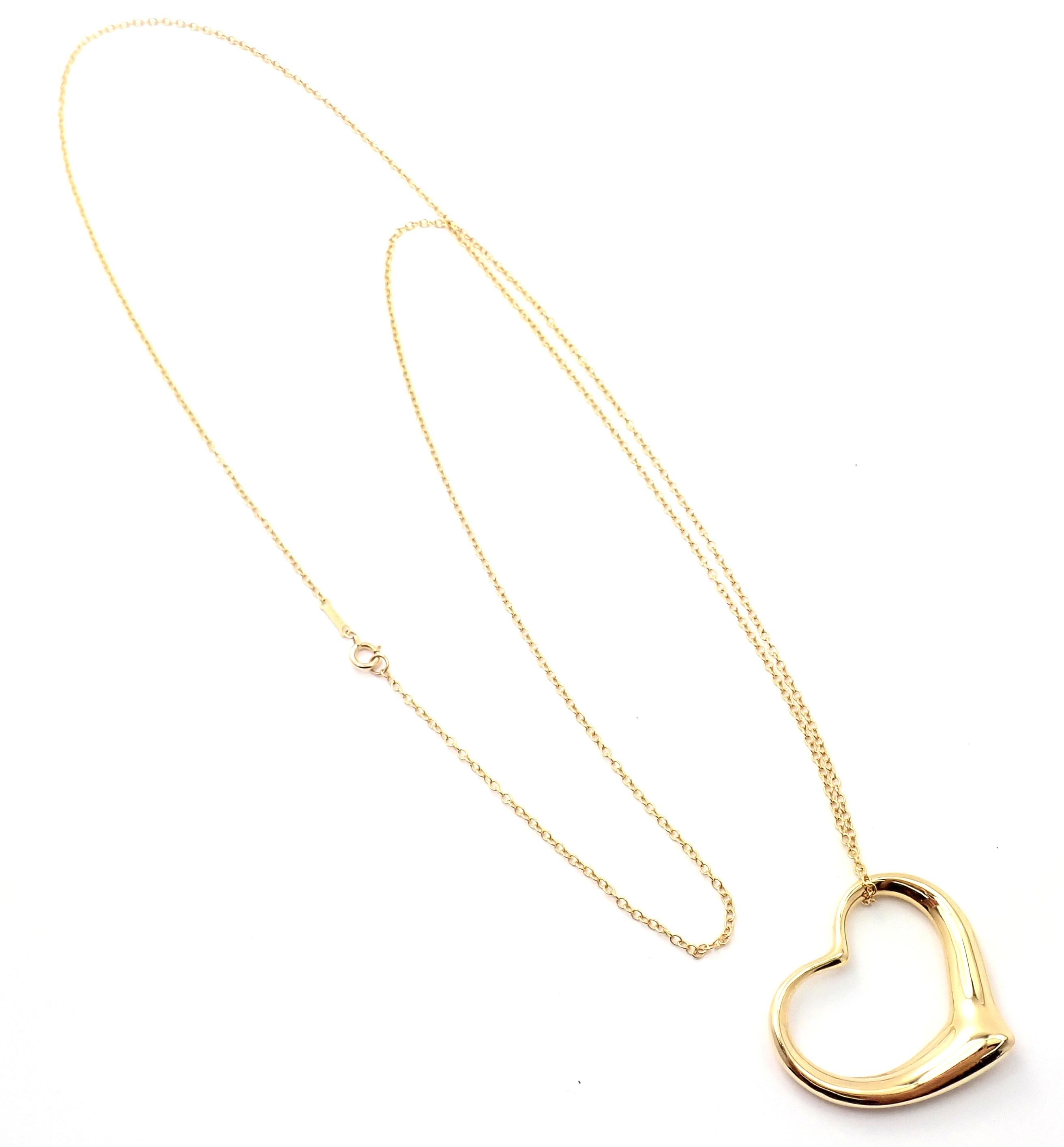 Tiffany & Co. Peretti Extra große Halskette mit durchbrochenem Herz-Anhänger aus Gelbgold im Zustand „Hervorragend“ im Angebot in Holland, PA
